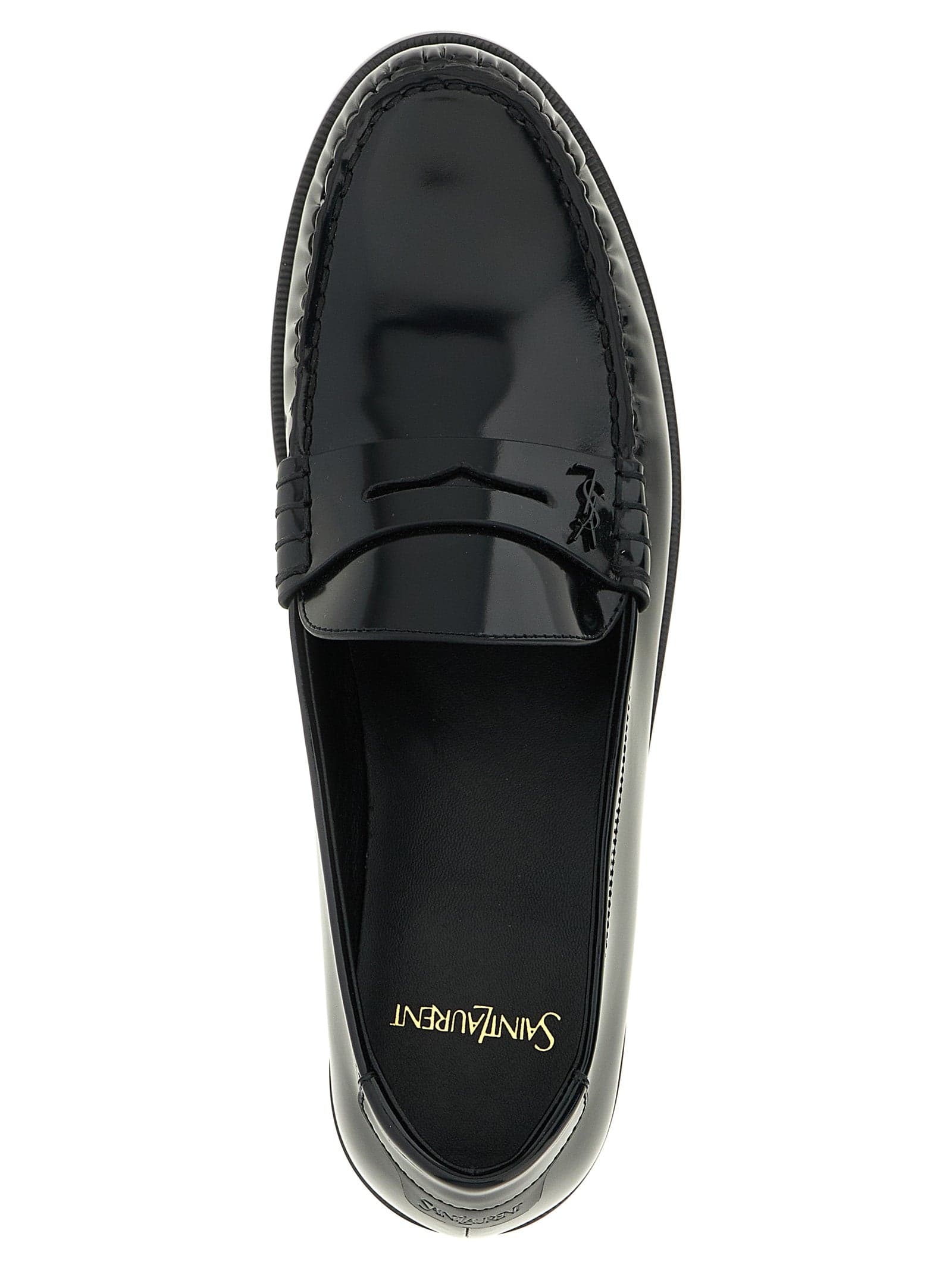 Saint Laurent Black Calfskin Slip-On Loafers - 5