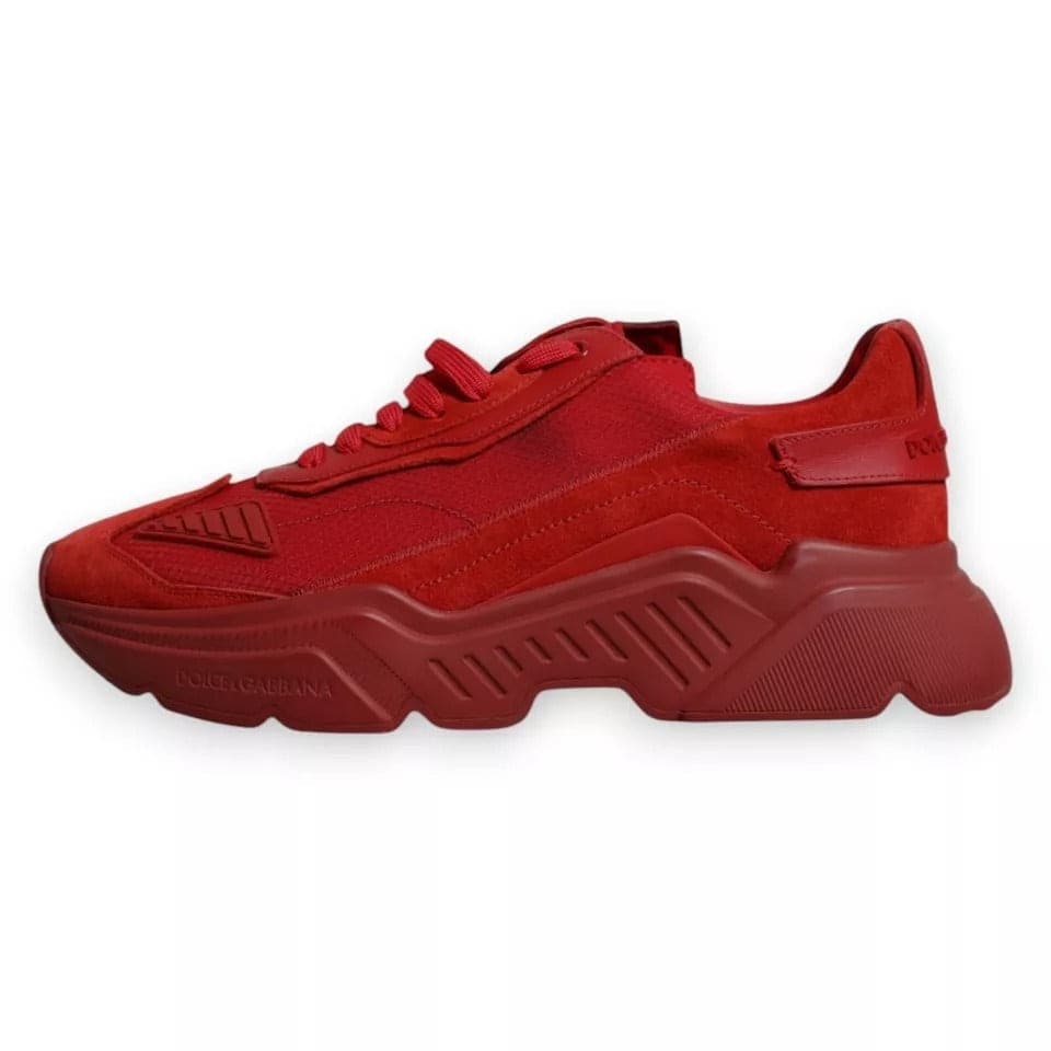 Dolce & Gabbana Red Leather Daymaster Low Top Sneakers Shoes - 6