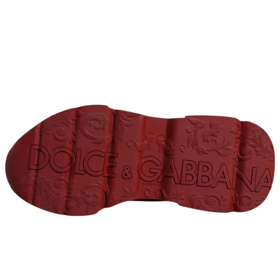 Dolce & Gabbana Red Leather Daymaster Low Top Sneakers Shoes - 7