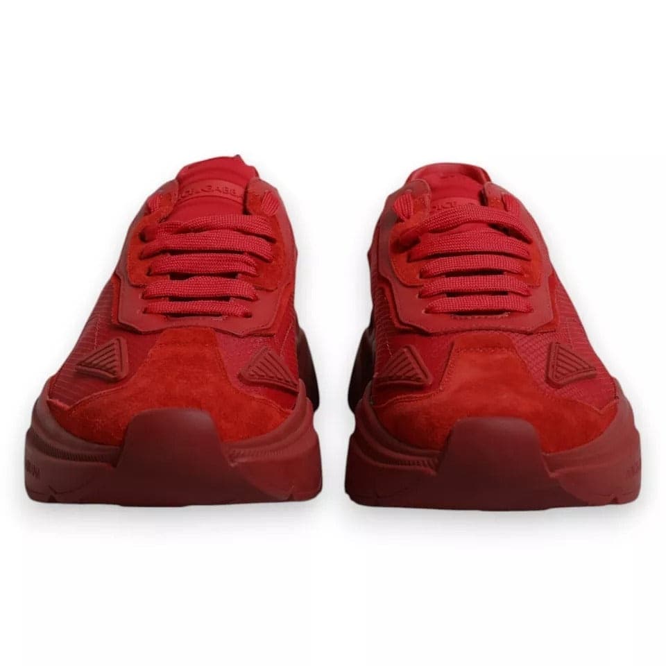 Dolce & Gabbana Red Leather Daymaster Low Top Sneakers Shoes - 8