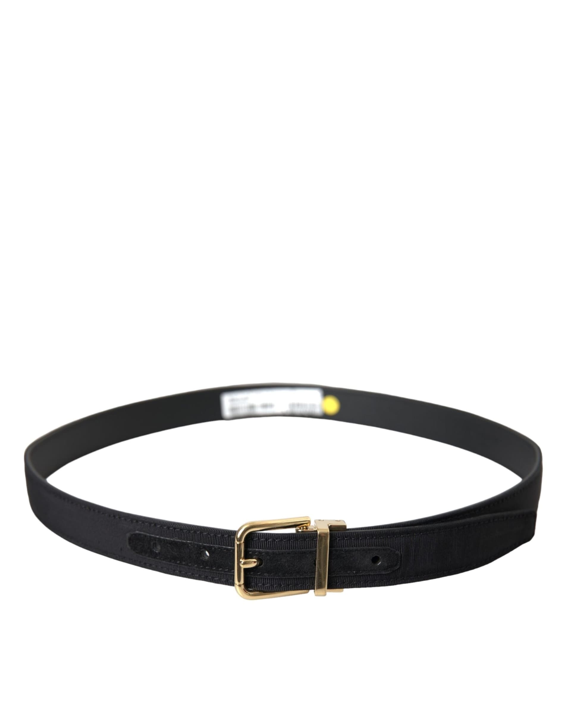 Dolce & Gabbana Black Gros Grain Gold Metal Buckle Belt Men - 2