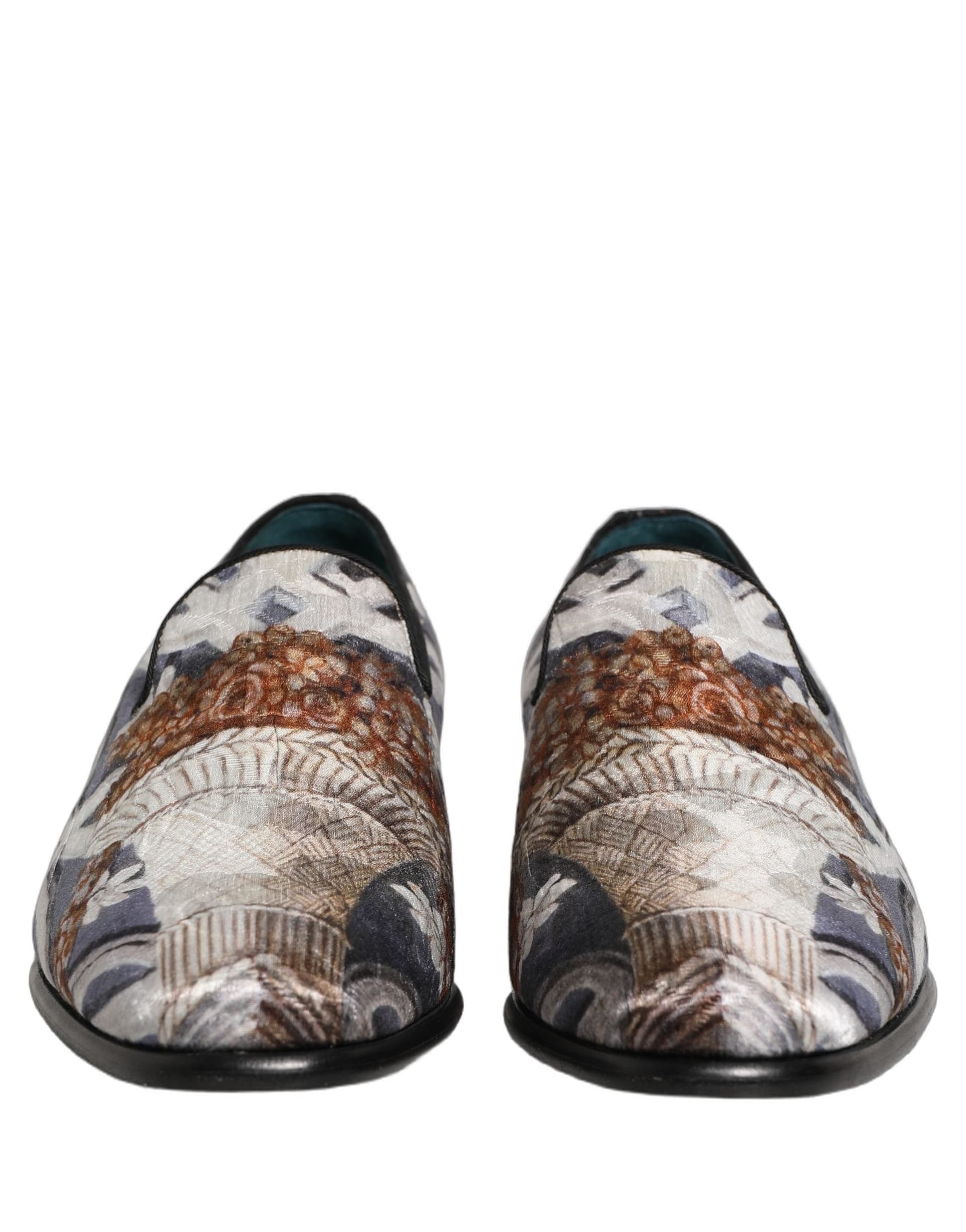 Dolce & Gabbana Multicolor Floral Tapestry Embroidery Loafer Shoes - 2