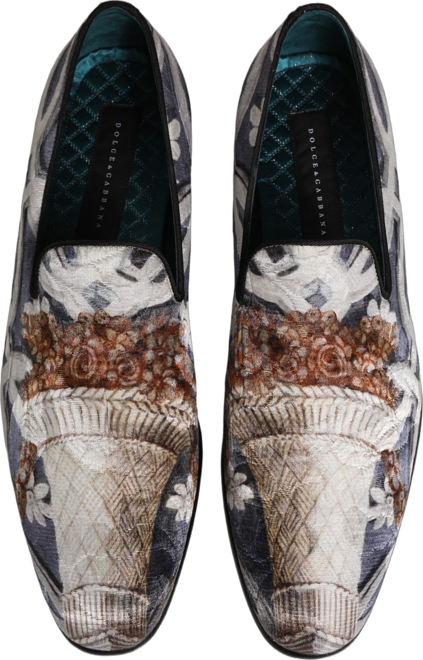 Dolce & Gabbana Multicolor Floral Tapestry Embroidery Loafer Shoes - 3