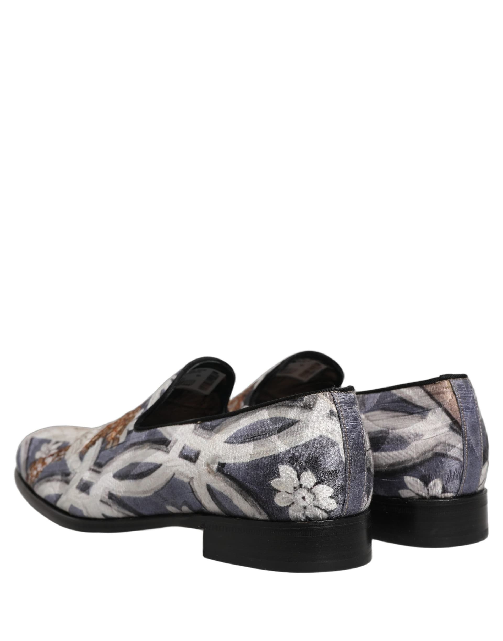 Dolce & Gabbana Multicolor Floral Tapestry Embroidery Loafer Shoes - 5