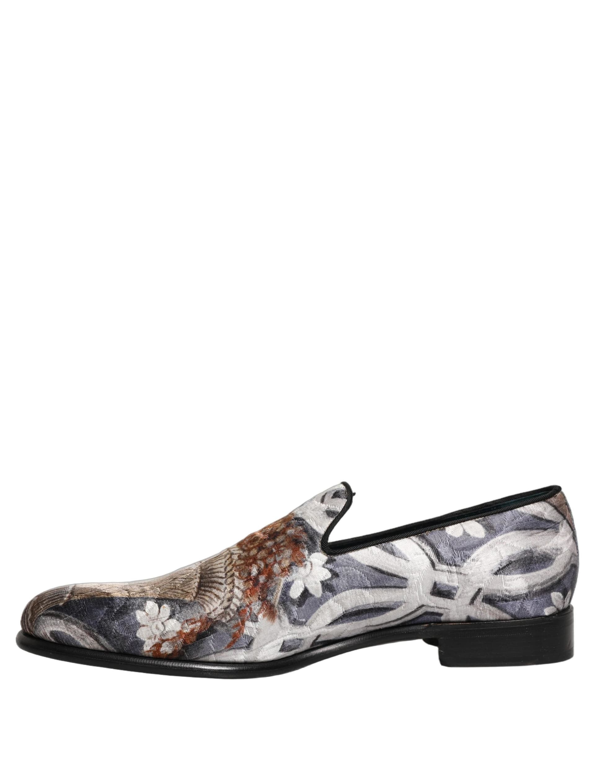 Dolce & Gabbana Multicolor Floral Tapestry Embroidery Loafer Shoes - 6