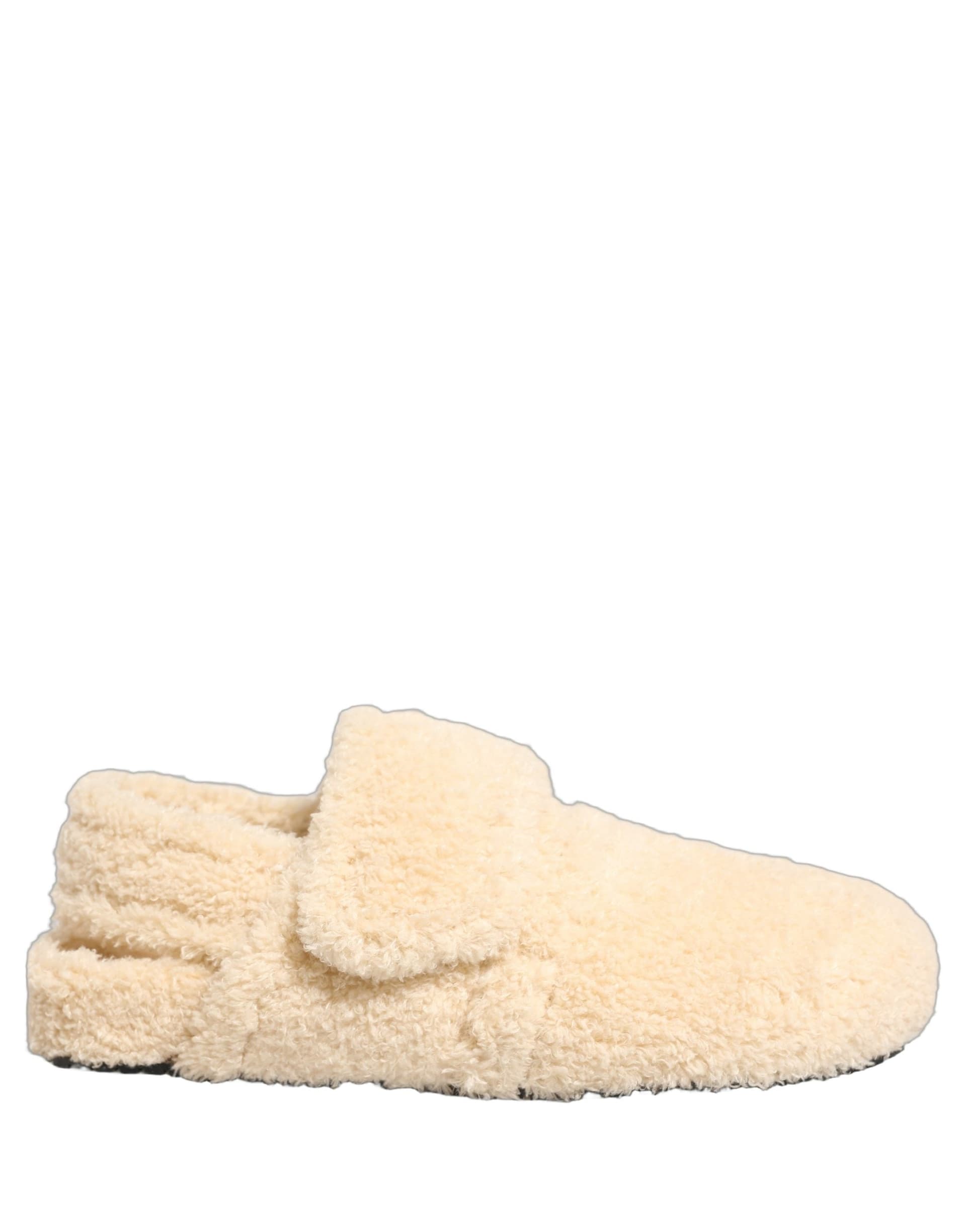 Dolce & Gabbana Beige Faux Fur Flats Men Slides Sandals Shoes - 7