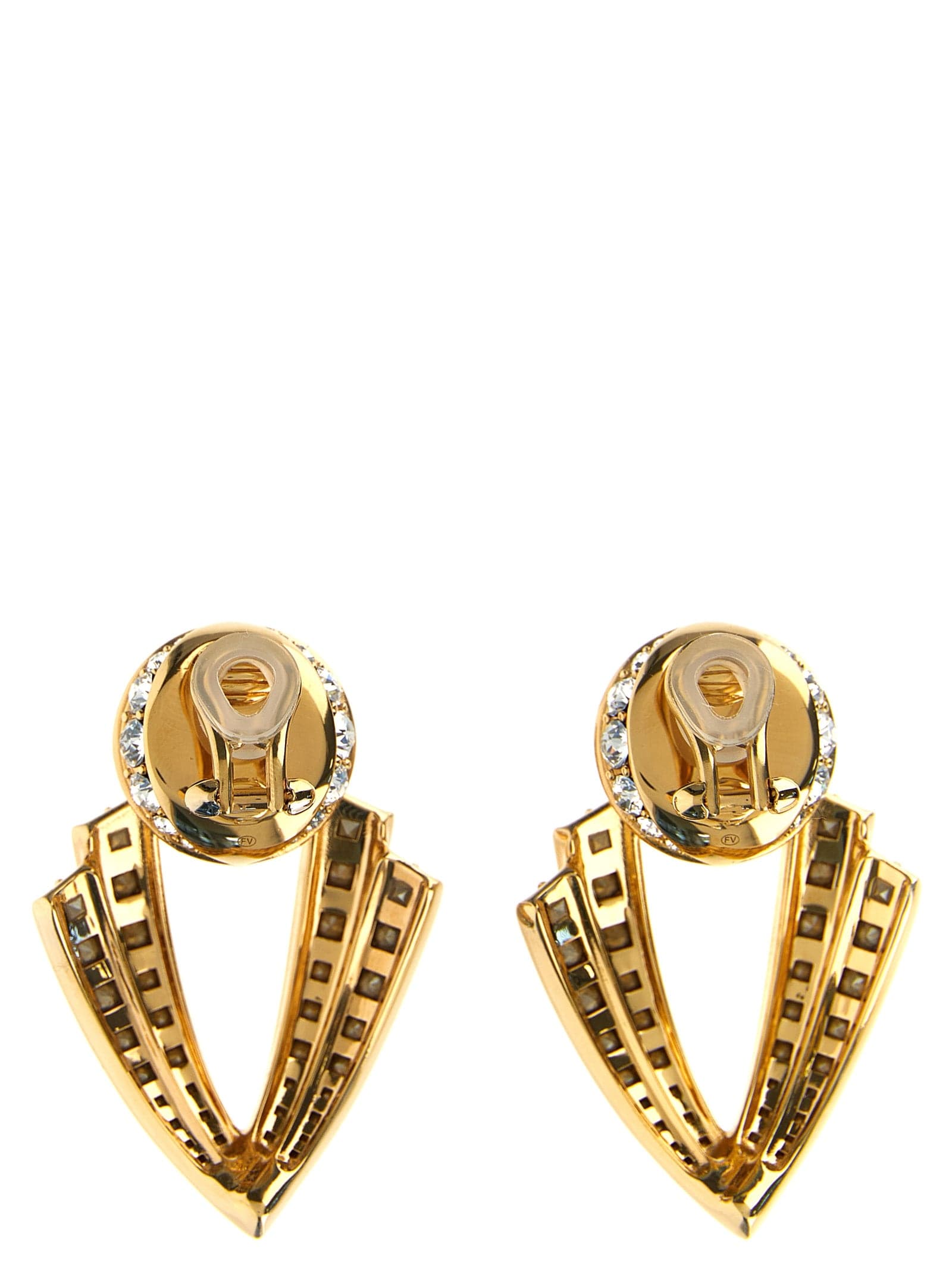 Valentino Garavani Gold Brass Earrings - 2