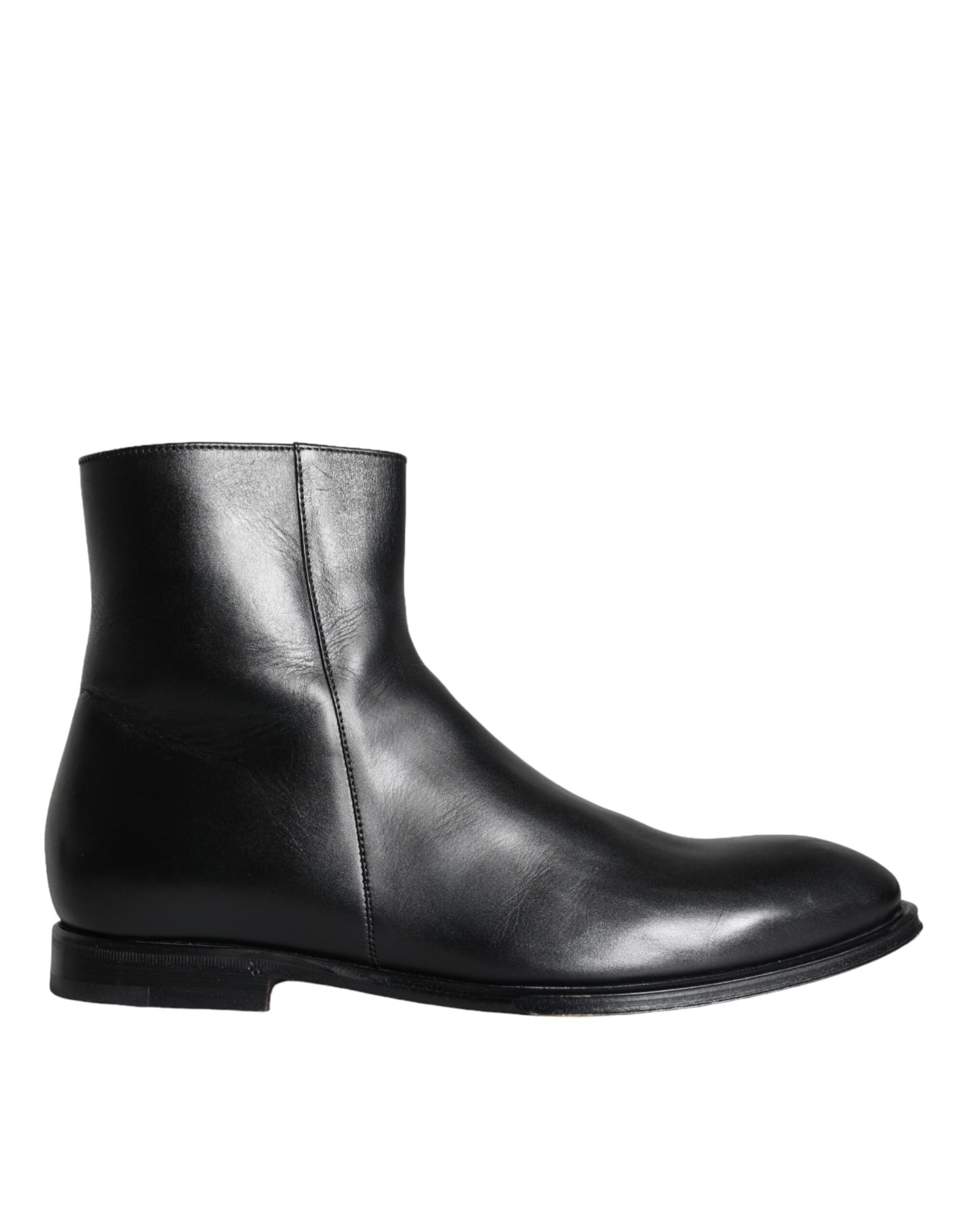 Dolce & Gabbana Black Calf Leather Men Ankle Boots Men Shoes - 4