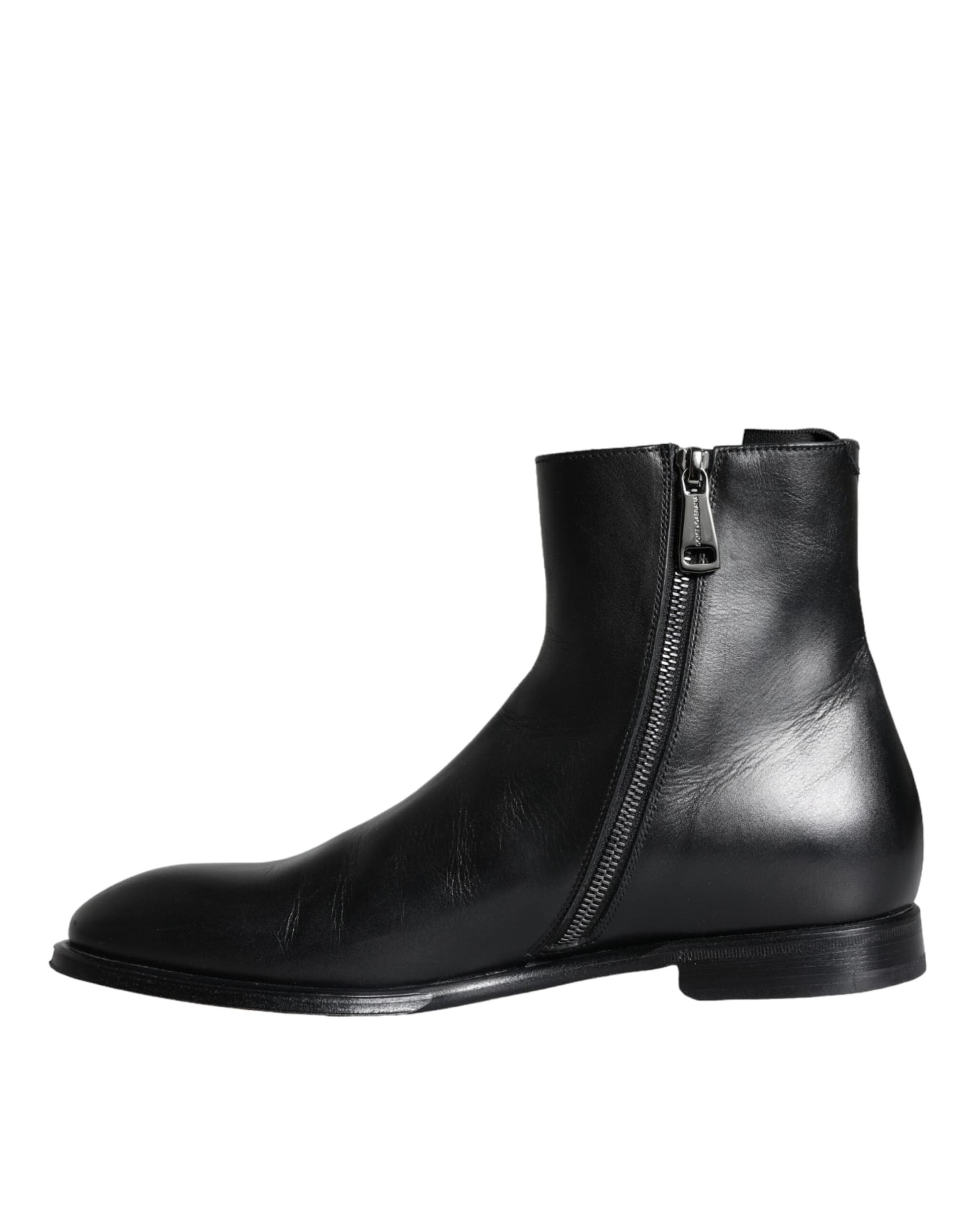 Dolce & Gabbana Black Calf Leather Men Ankle Boots Men Shoes - 5