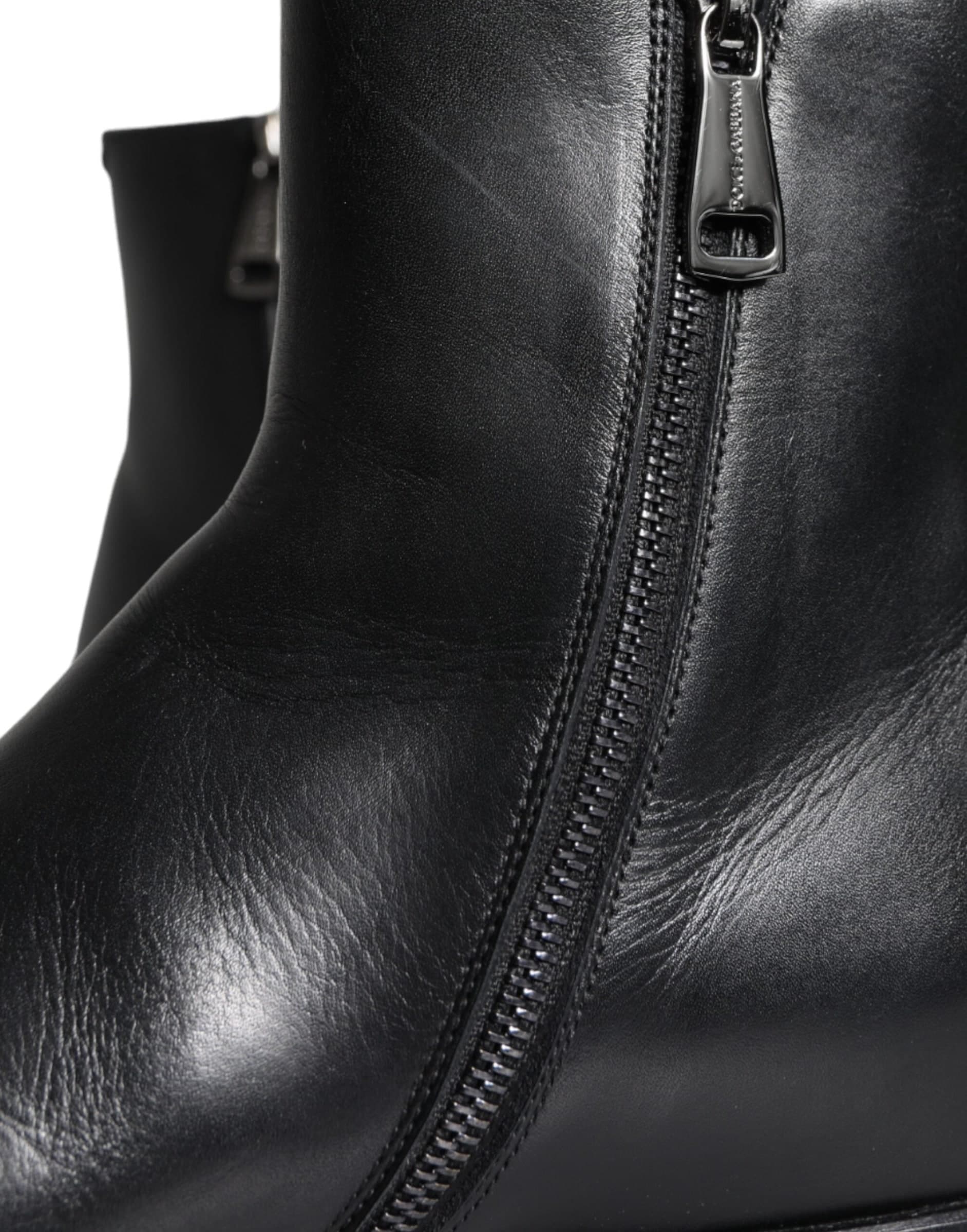 Dolce & Gabbana Black Calf Leather Men Ankle Boots Men Shoes - 7