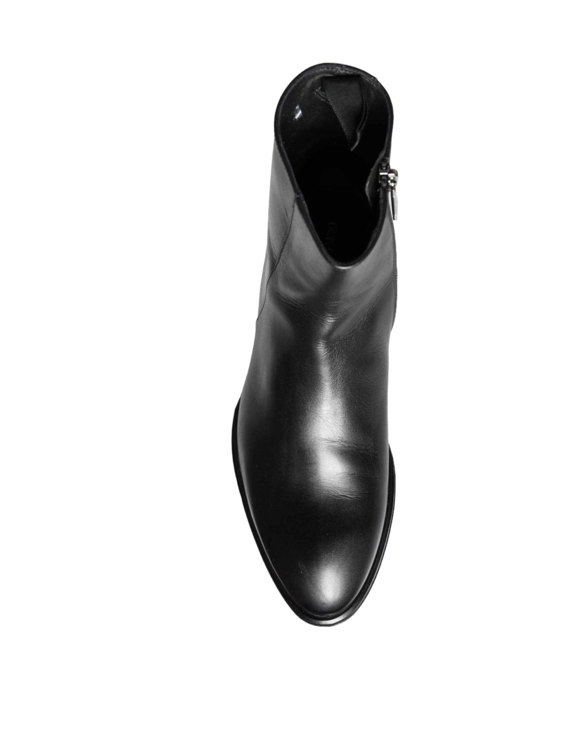 Dolce & Gabbana Black Calf Leather Men Ankle Boots Men Shoes - 8