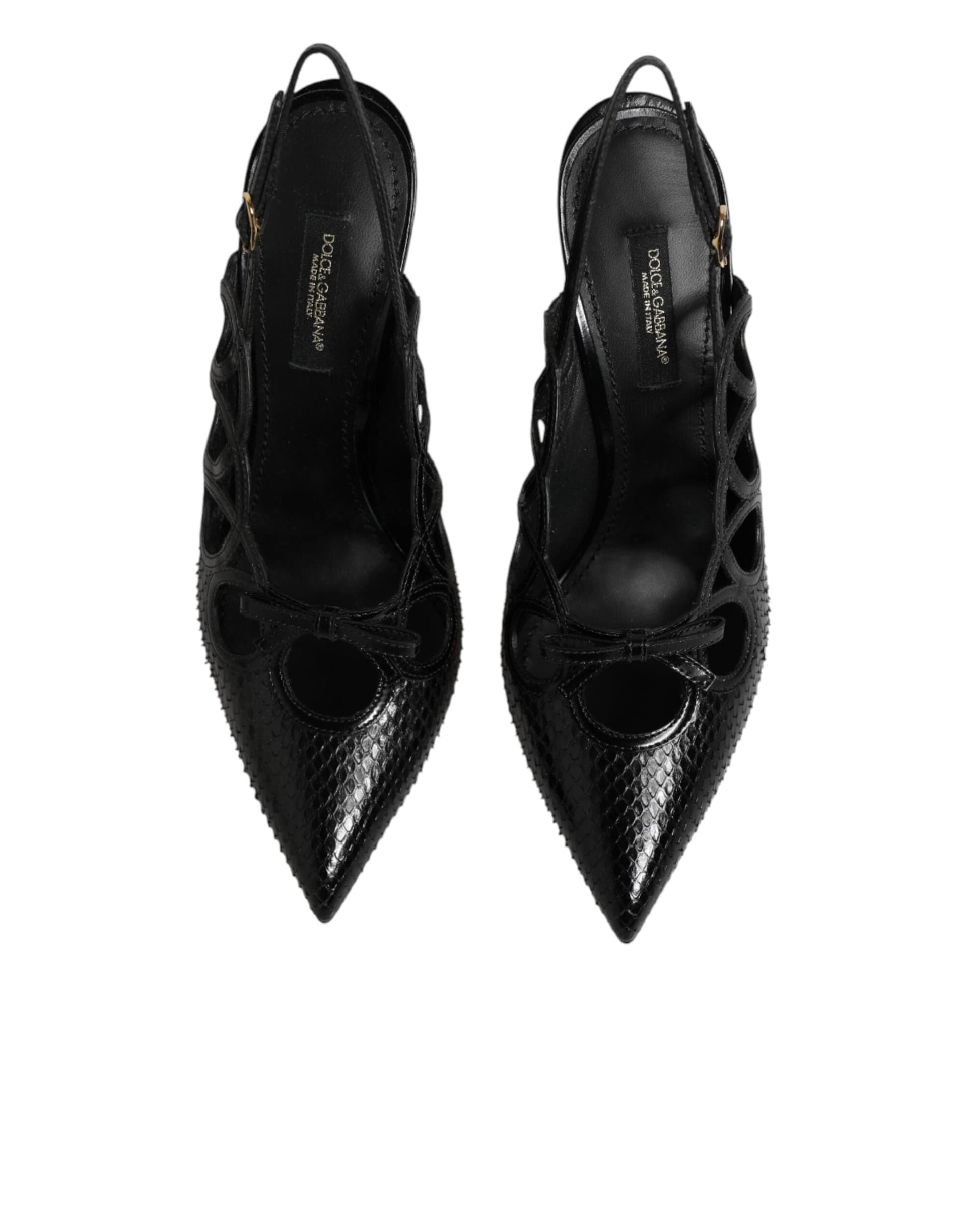 Dolce & Gabbana Leather High Heels Slingback Shoes - 2