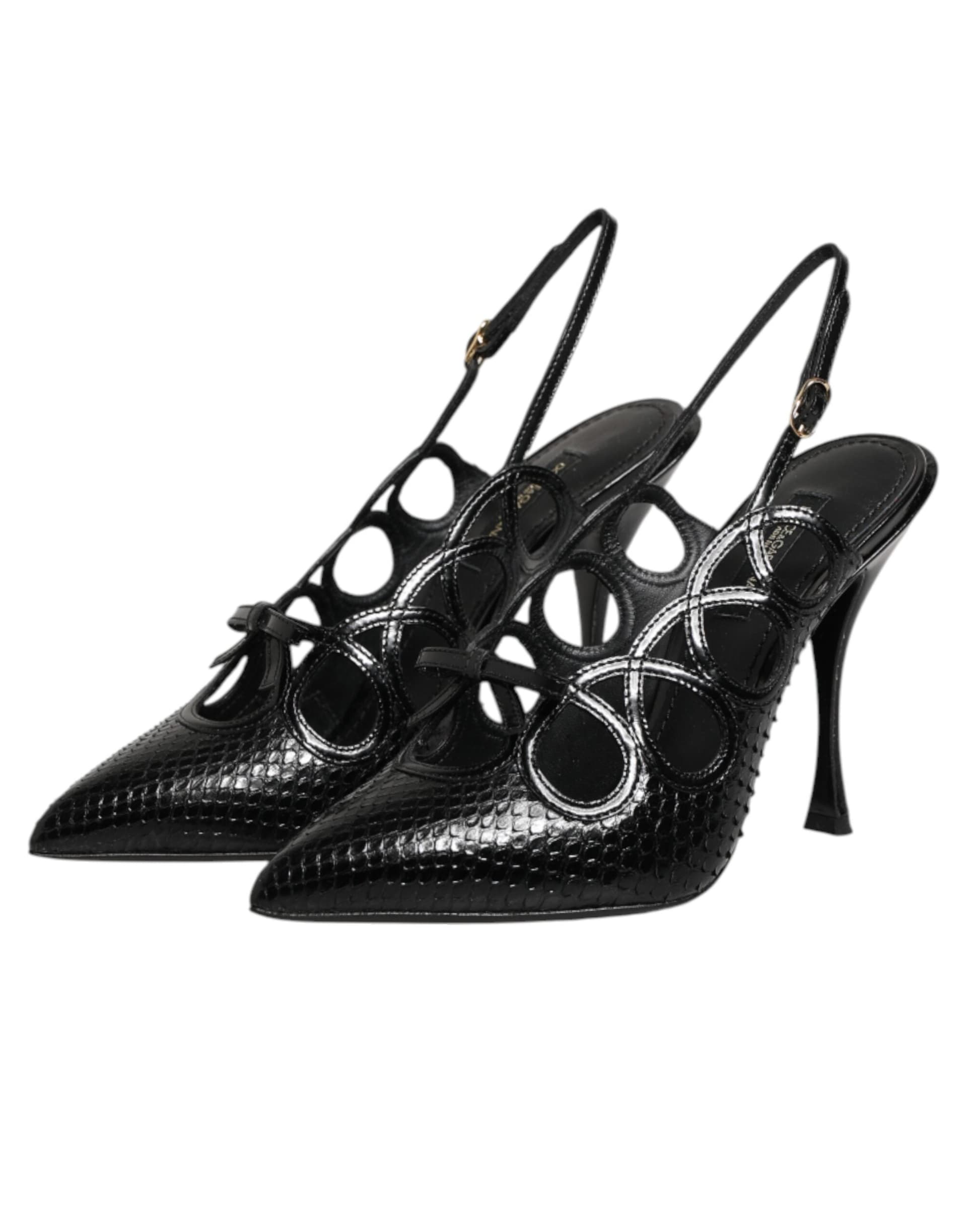 Dolce & Gabbana Leather High Heels Slingback Shoes - 3