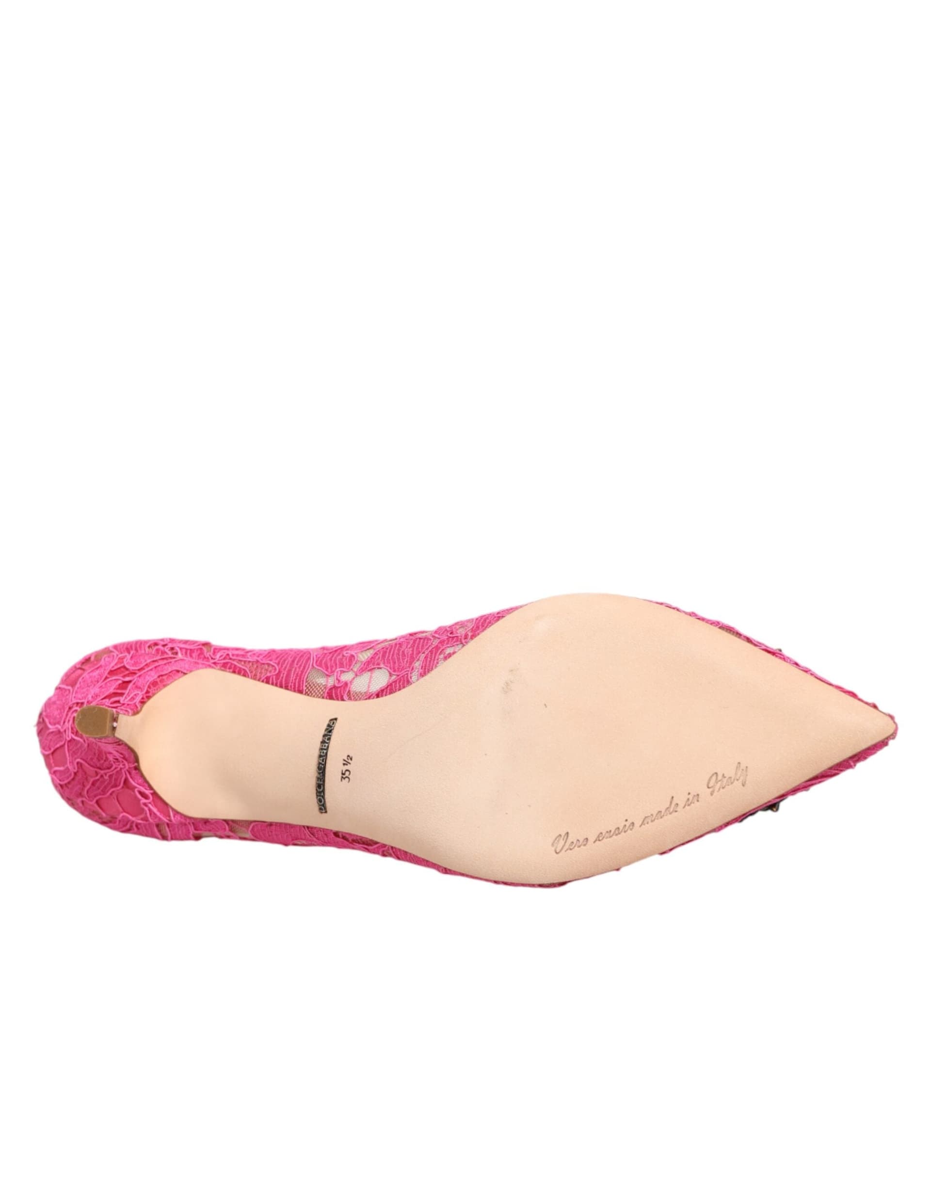 Dolce & Gabbana Pink Taormina Lace DEVOTION Pumps Shoes - 8
