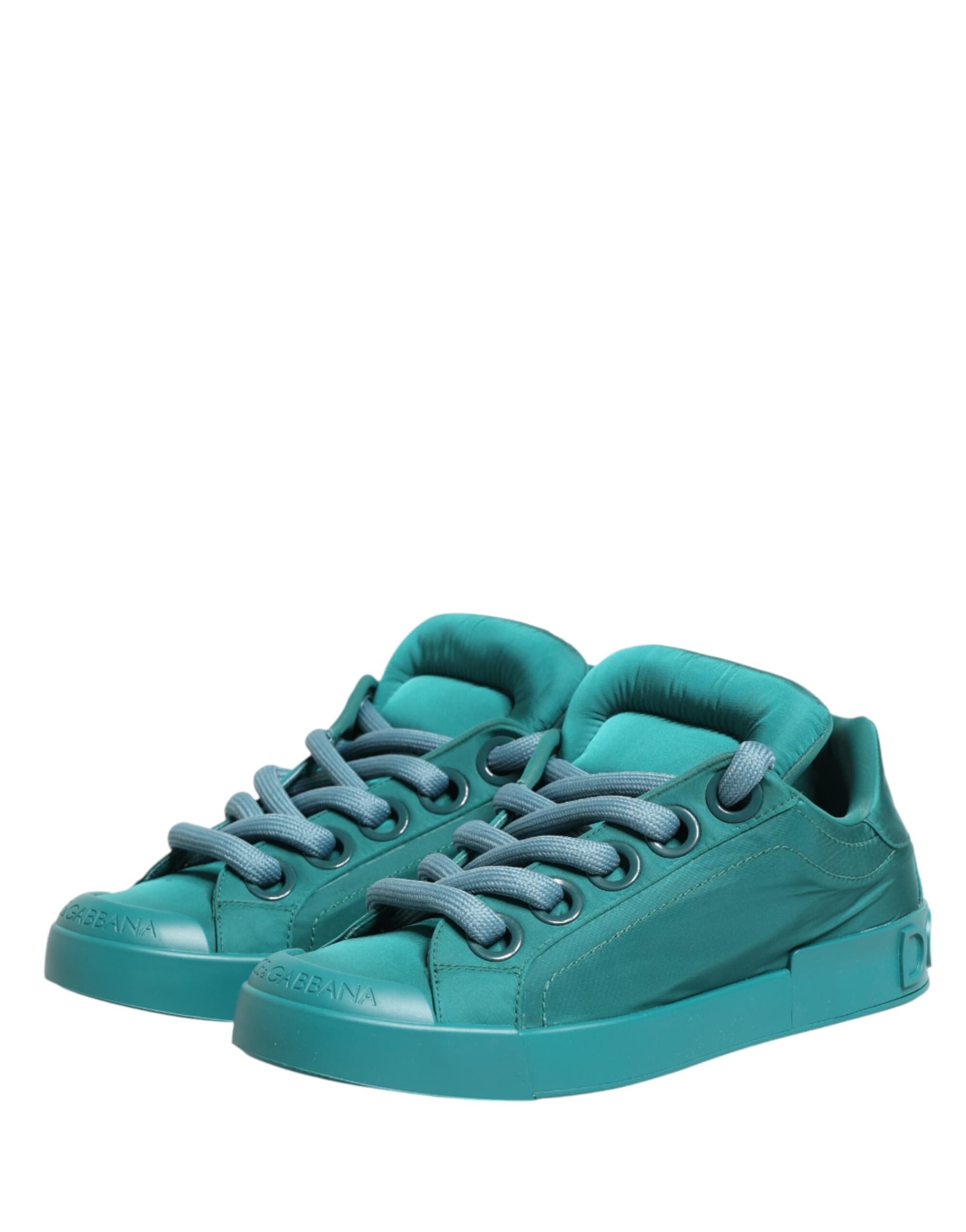 Dolce & Gabbana Teal Portofino Men Low Top Sneakers Shoes - 3