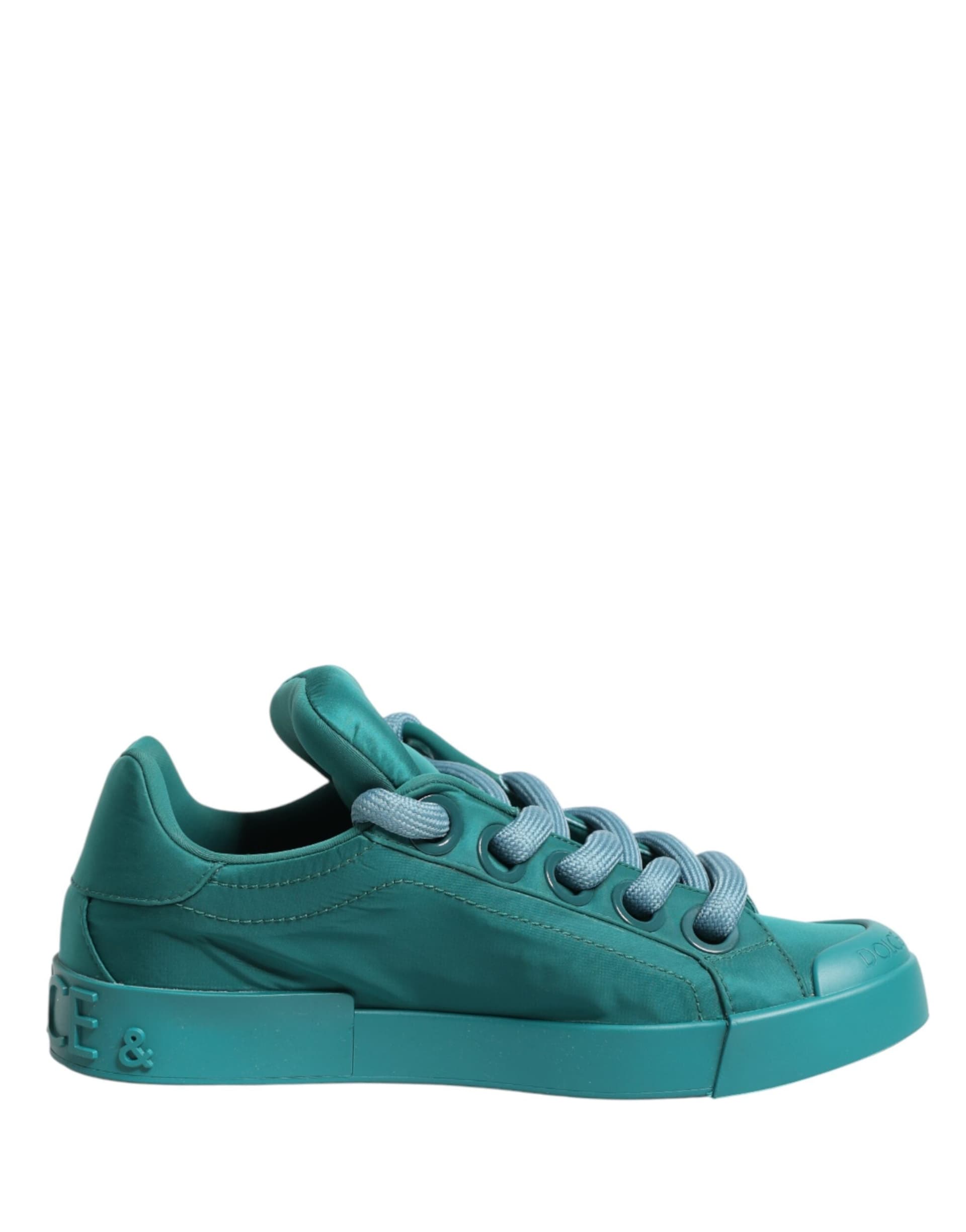 Dolce & Gabbana Teal Portofino Men Low Top Sneakers Shoes - 6