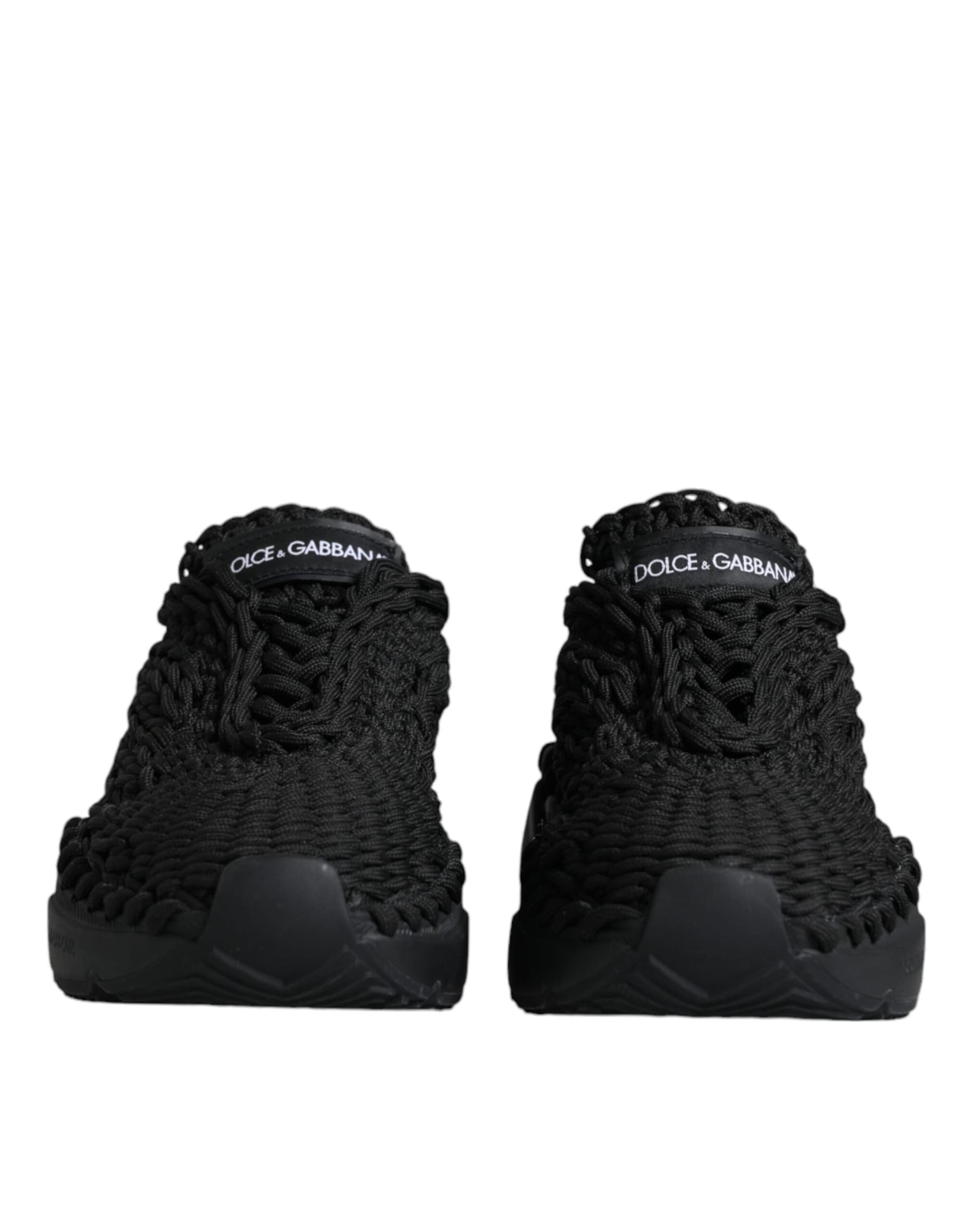 Dolce & Gabbana Black Knitted Daymaster Sneakers Shoes - 2