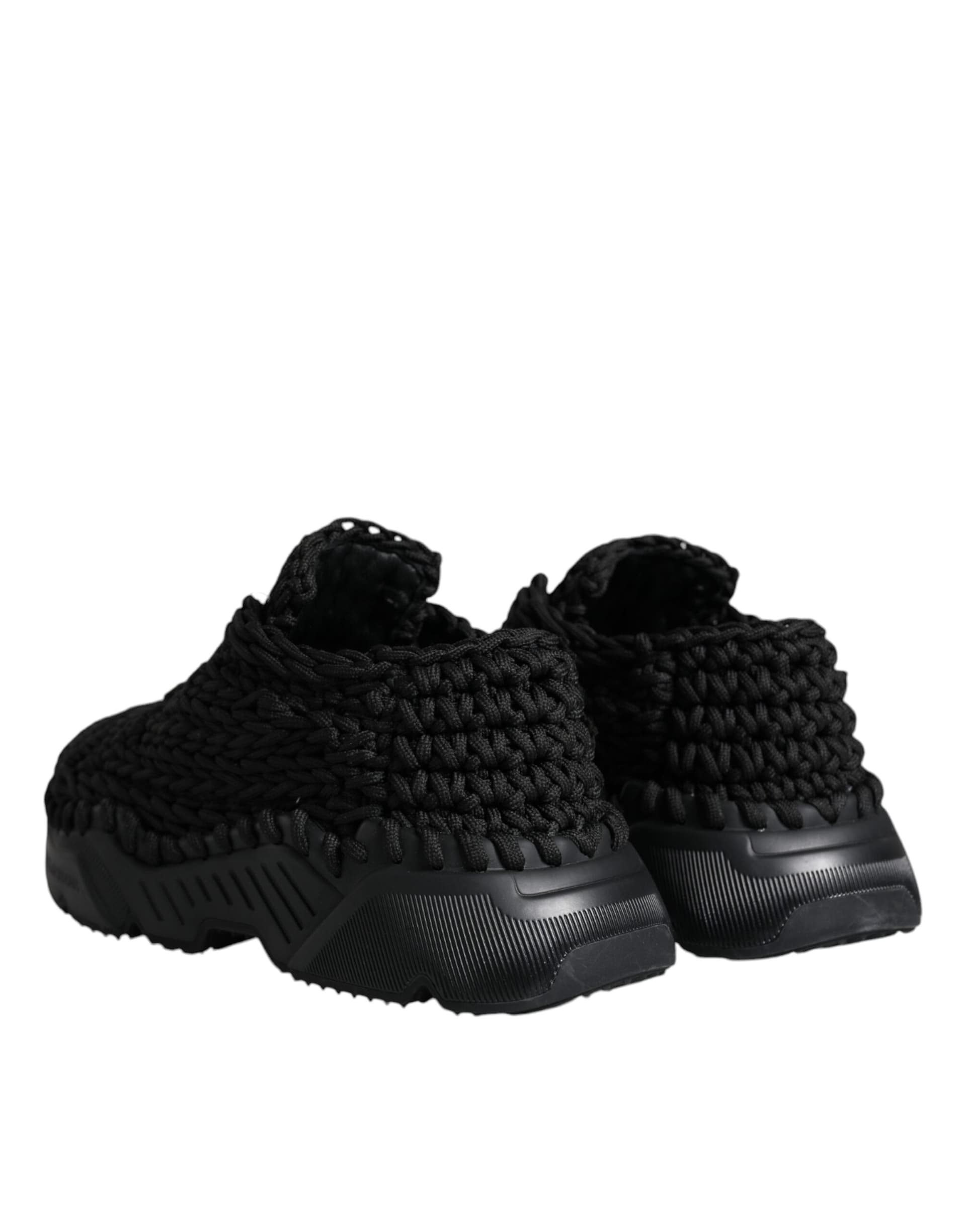Dolce & Gabbana Black Knitted Daymaster Sneakers Shoes - 4
