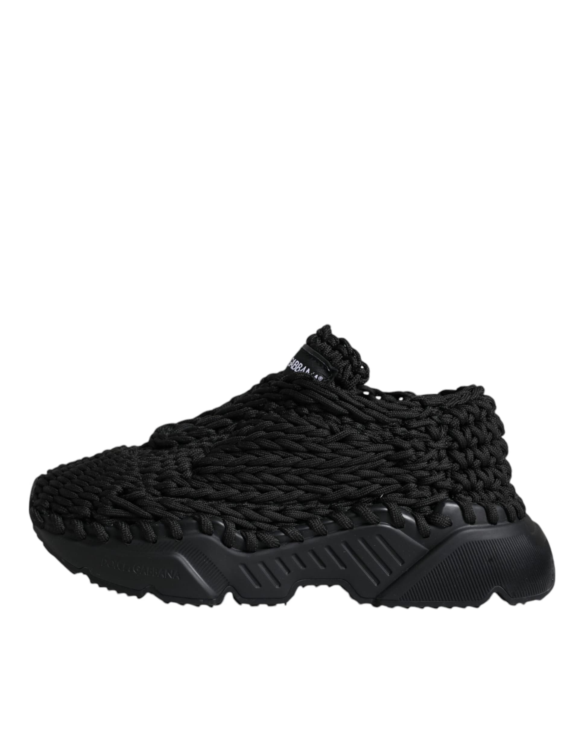 Dolce & Gabbana Black Knitted Daymaster Sneakers Shoes - 5