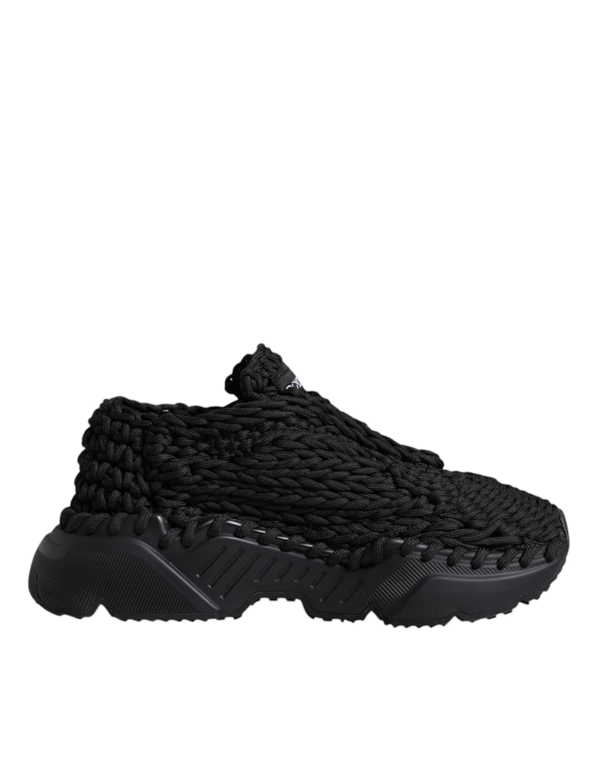 Dolce & Gabbana Black Knitted Daymaster Sneakers Shoes - 7