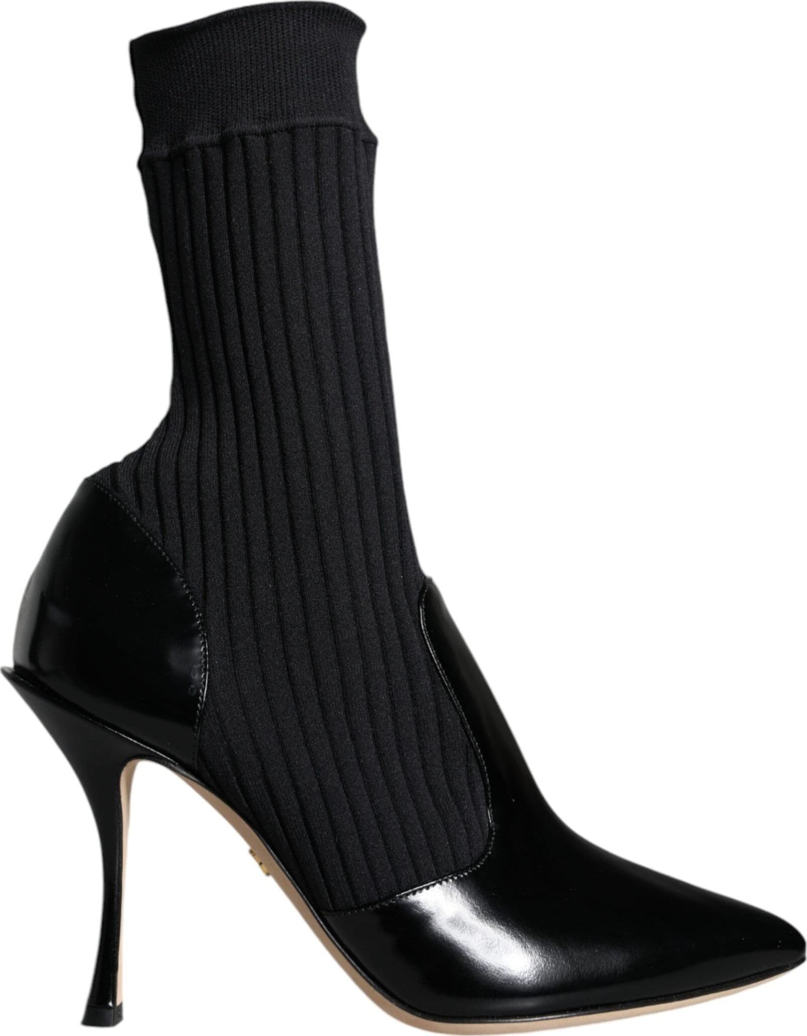 Dolce & Gabbana Black Stretch Stilettos Booties Socks Shoes - 4