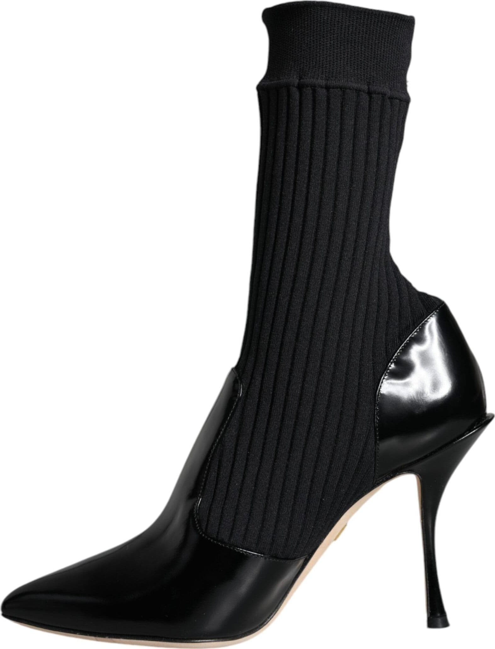 Dolce & Gabbana Black Stretch Stilettos Booties Socks Shoes - 5