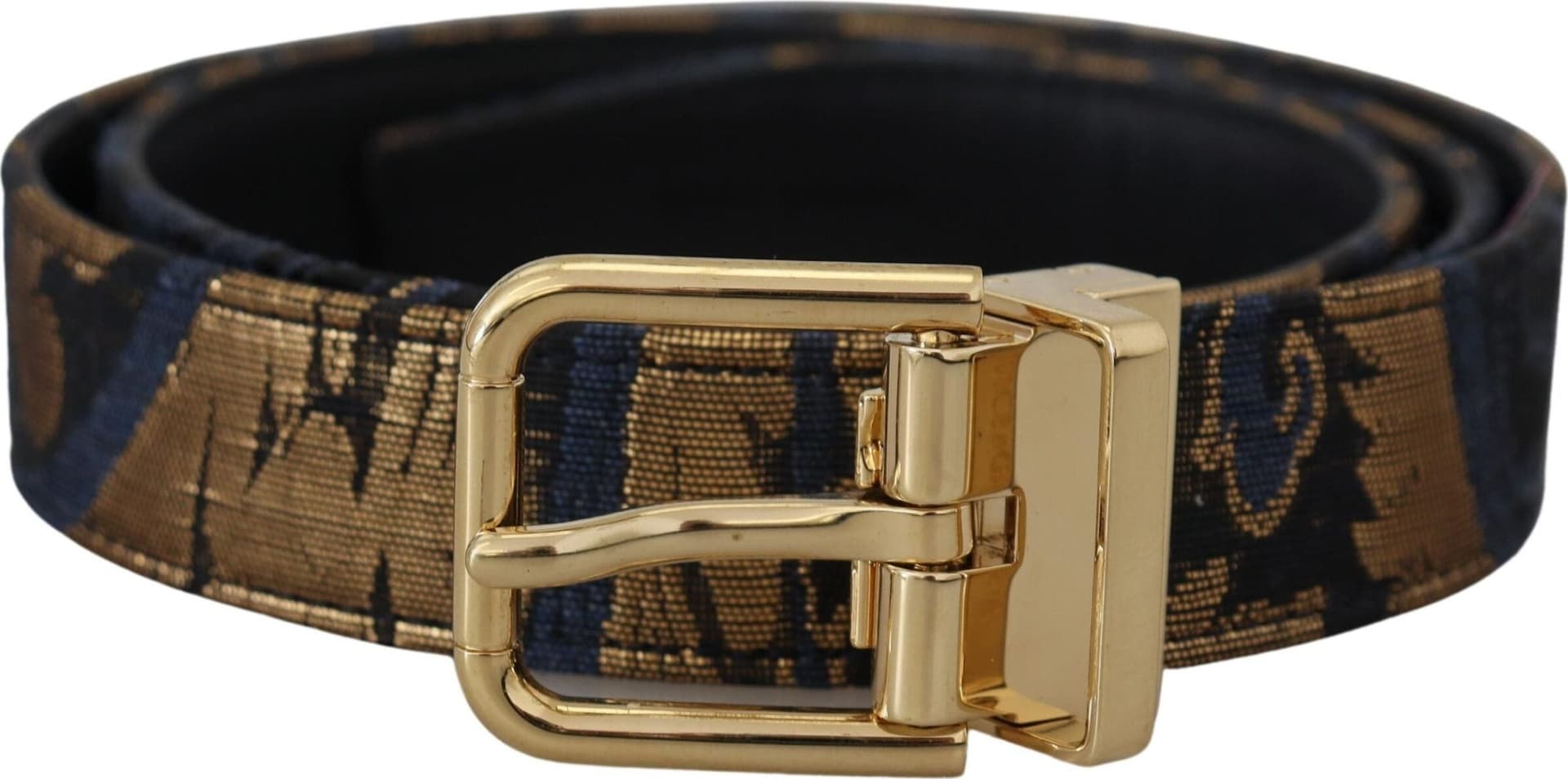 Dolce & Gabbana Multicolor Jacquard Leather Logo Buckle Belt - 2