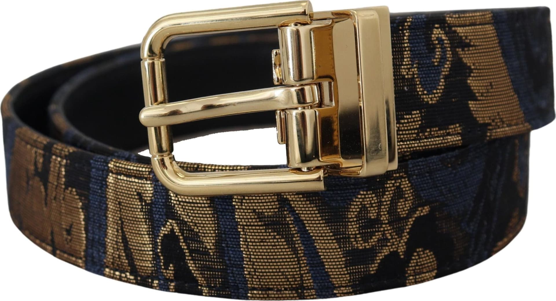 Dolce & Gabbana Multicolor Jacquard Leather Logo Buckle Belt - 3