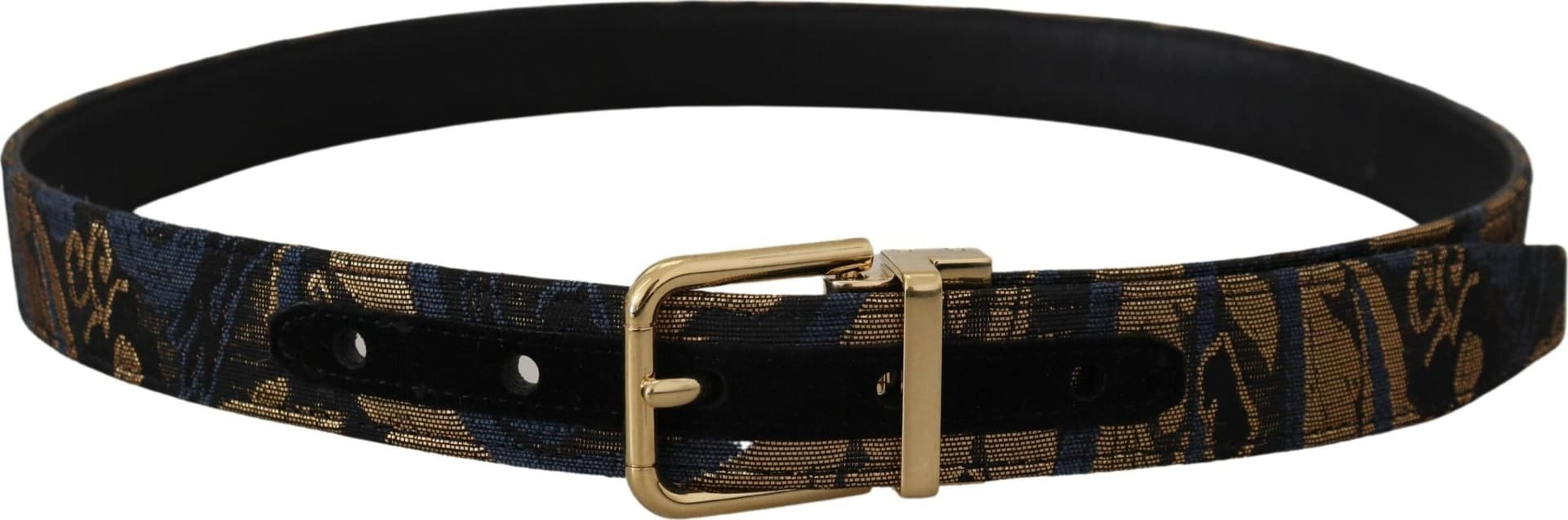 Dolce & Gabbana Multicolor Jacquard Leather Logo Buckle Belt - 4
