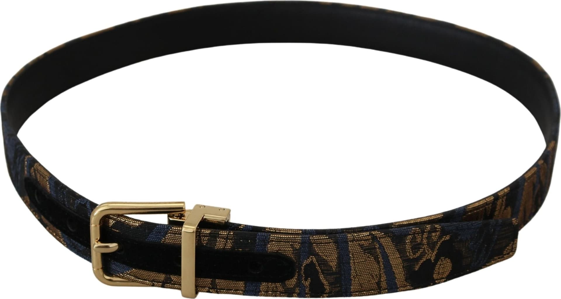 Dolce & Gabbana Multicolor Jacquard Leather Logo Buckle Belt - 5