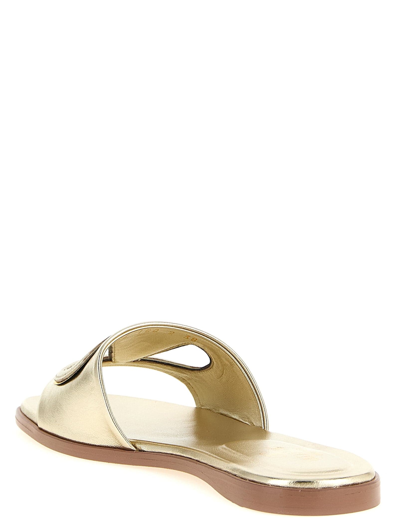 Valentino Garavani Gold Calfskin Slides - 3