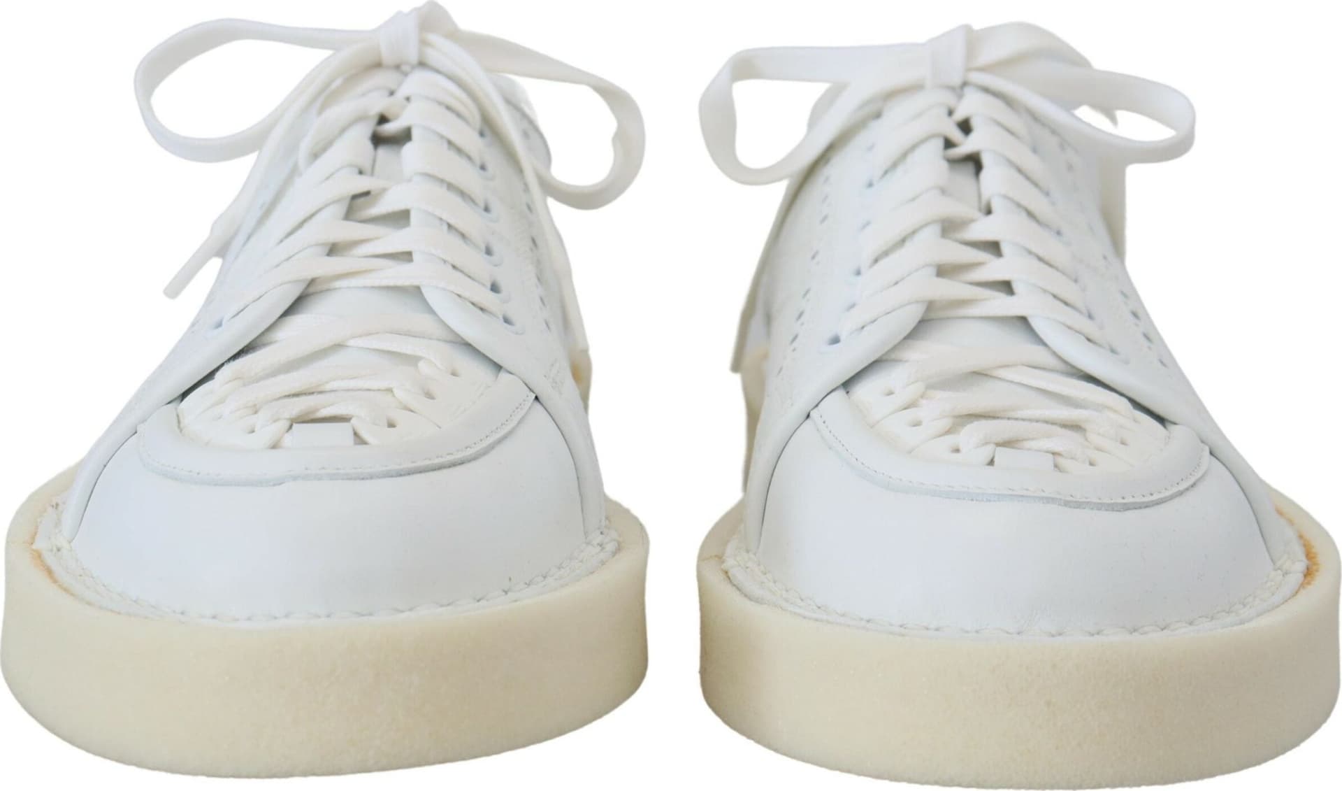 Dolce & Gabbana White Leather Low Top Oxford Sneakers Casual Shoes - 7