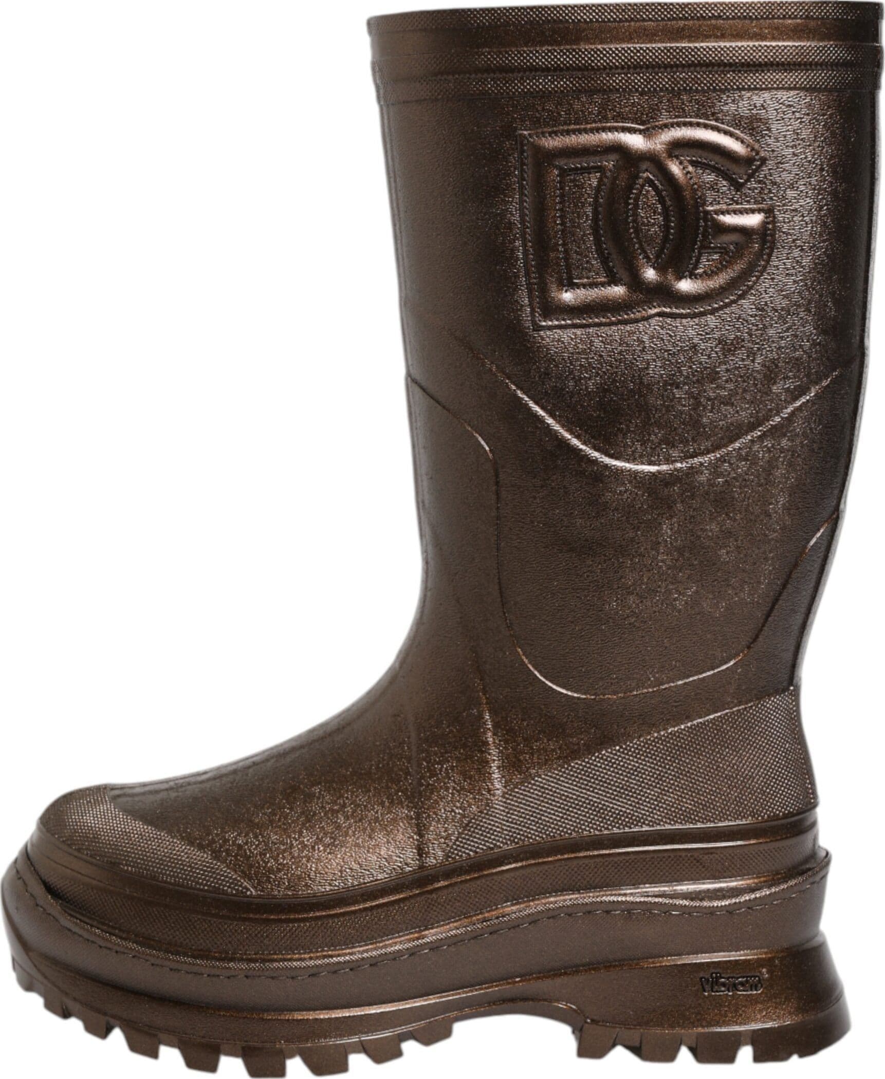Dolce & Gabbana Metallic Bronze Pull On Rain Boots Shoes - 5
