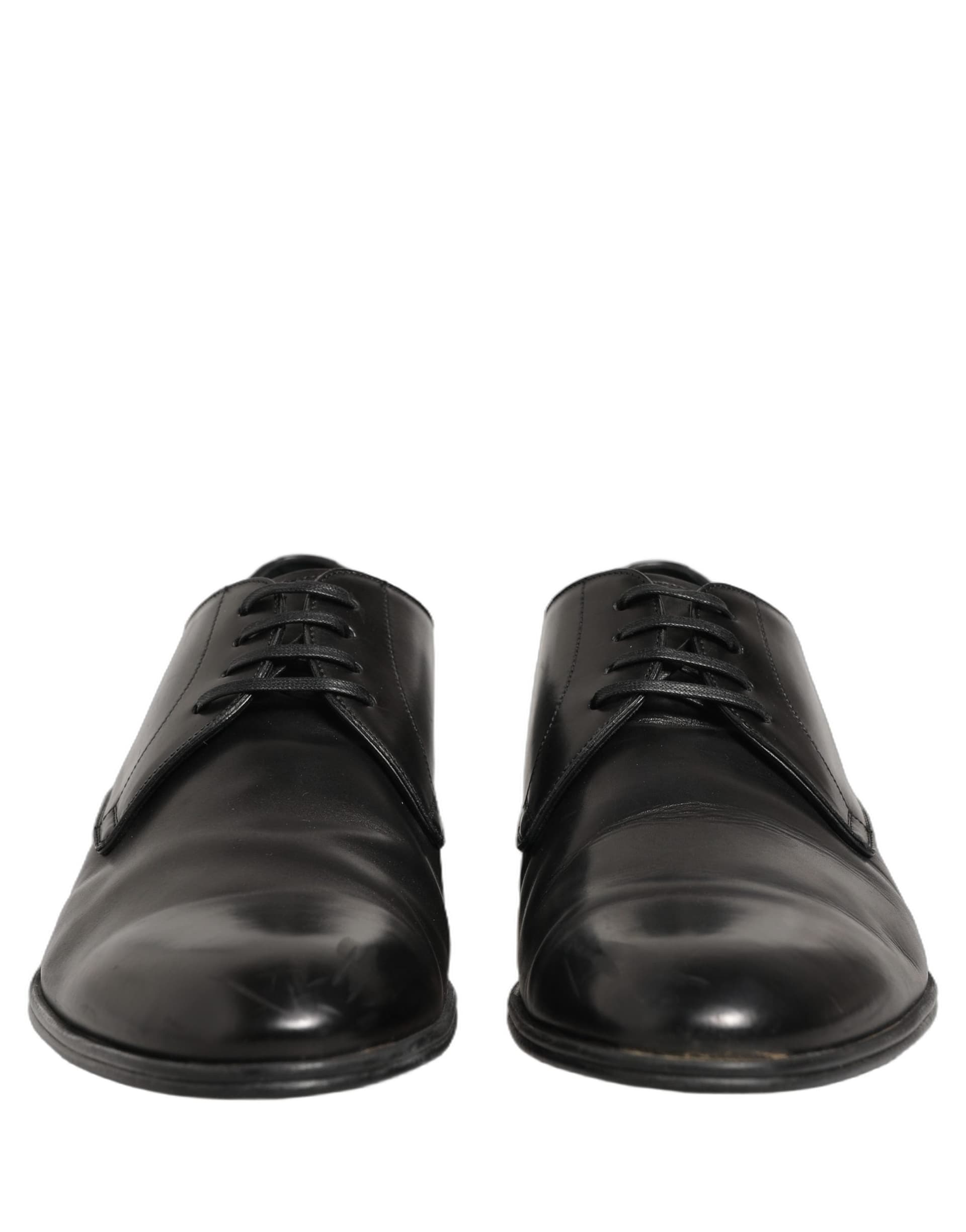 Dolce & Gabbana Dress Black Leather Lace Up Derby Shoes - 2