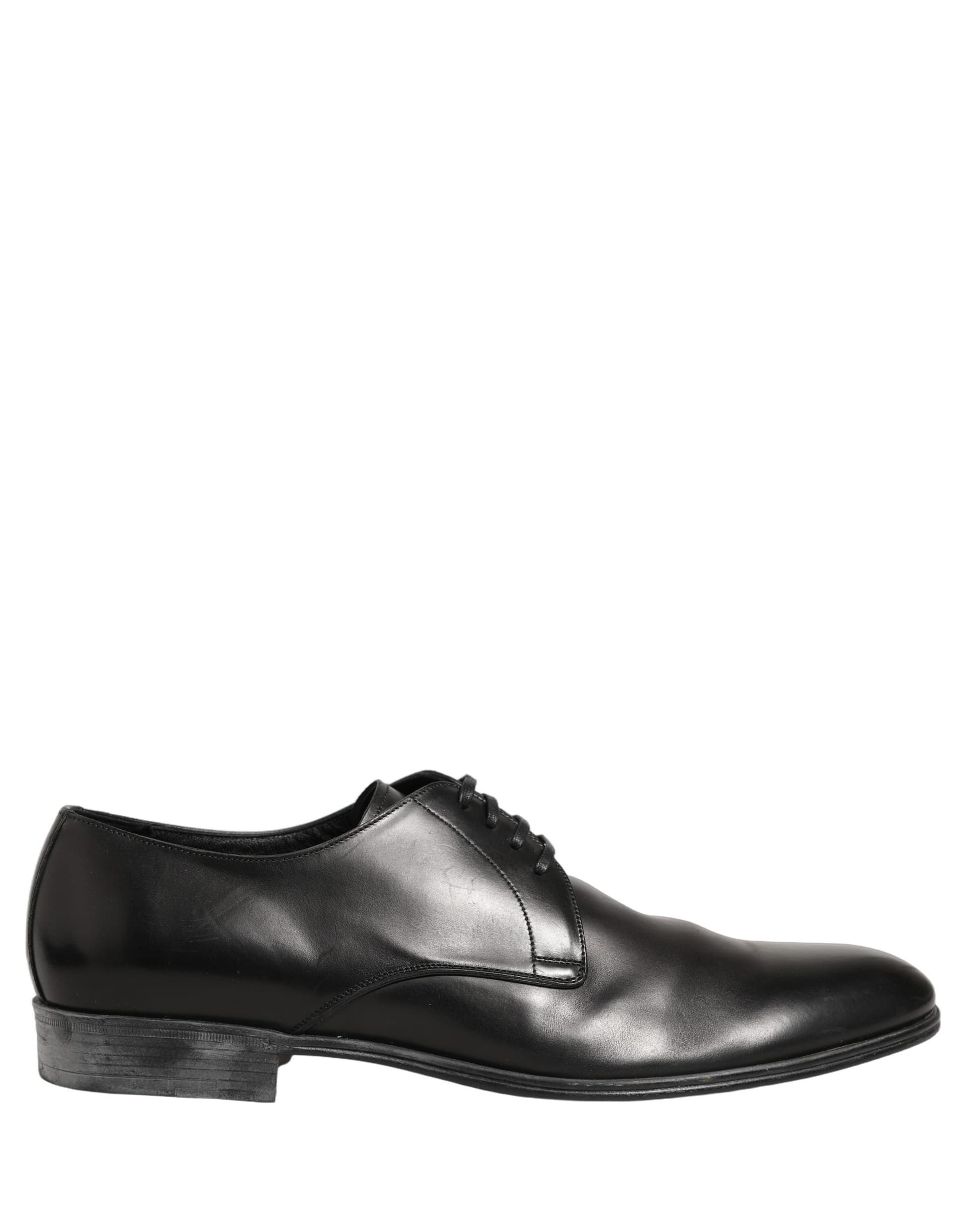Dolce & Gabbana Dress Black Leather Lace Up Derby Shoes - 8