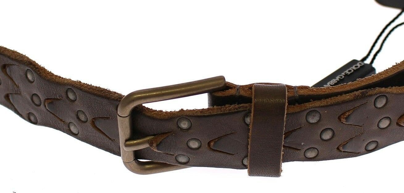 Dolce & Gabbana Brown Leather Logo Cintura Gürtel Belt - 3