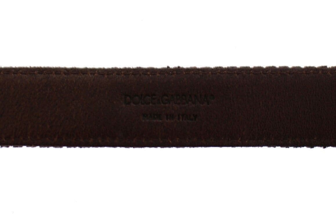 Dolce & Gabbana Brown Leather Logo Cintura Gürtel Belt - 6