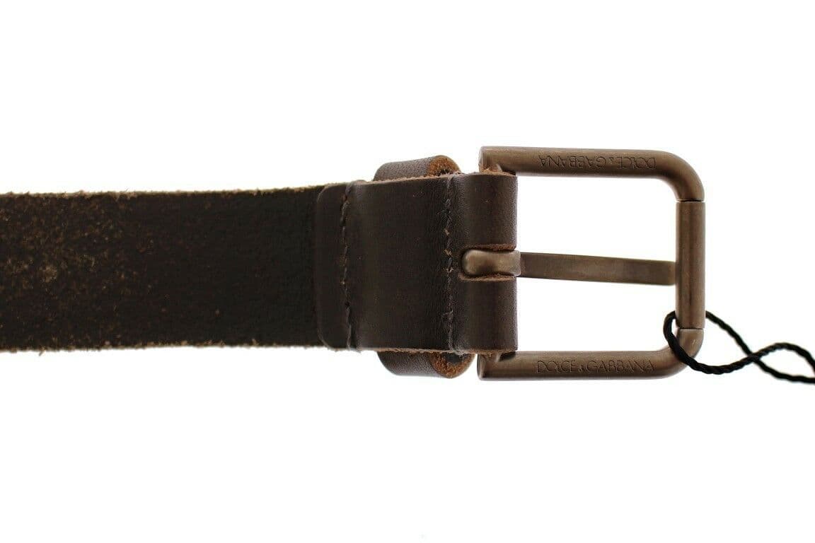 Dolce & Gabbana Brown Leather Logo Cintura Gürtel Belt - 7