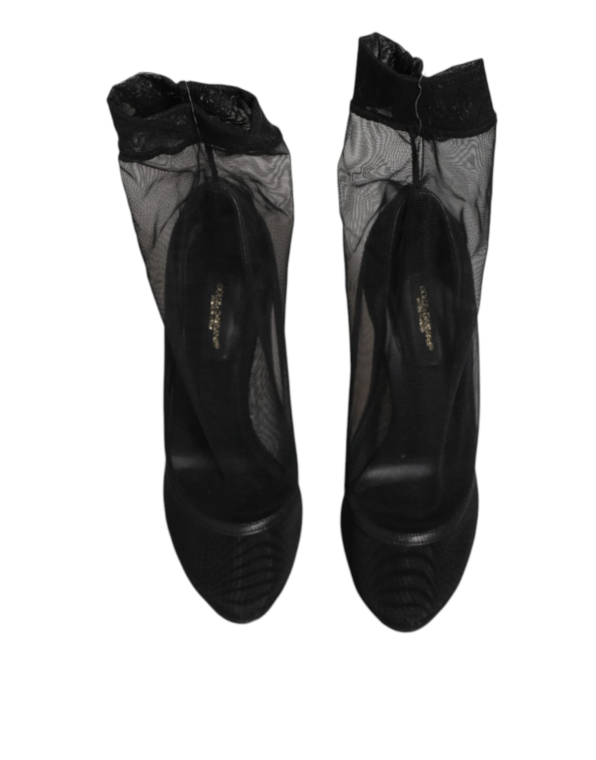 Dolce & Gabbana Black Nylon Stretch Mesh Sock Boots  Shoes - 2