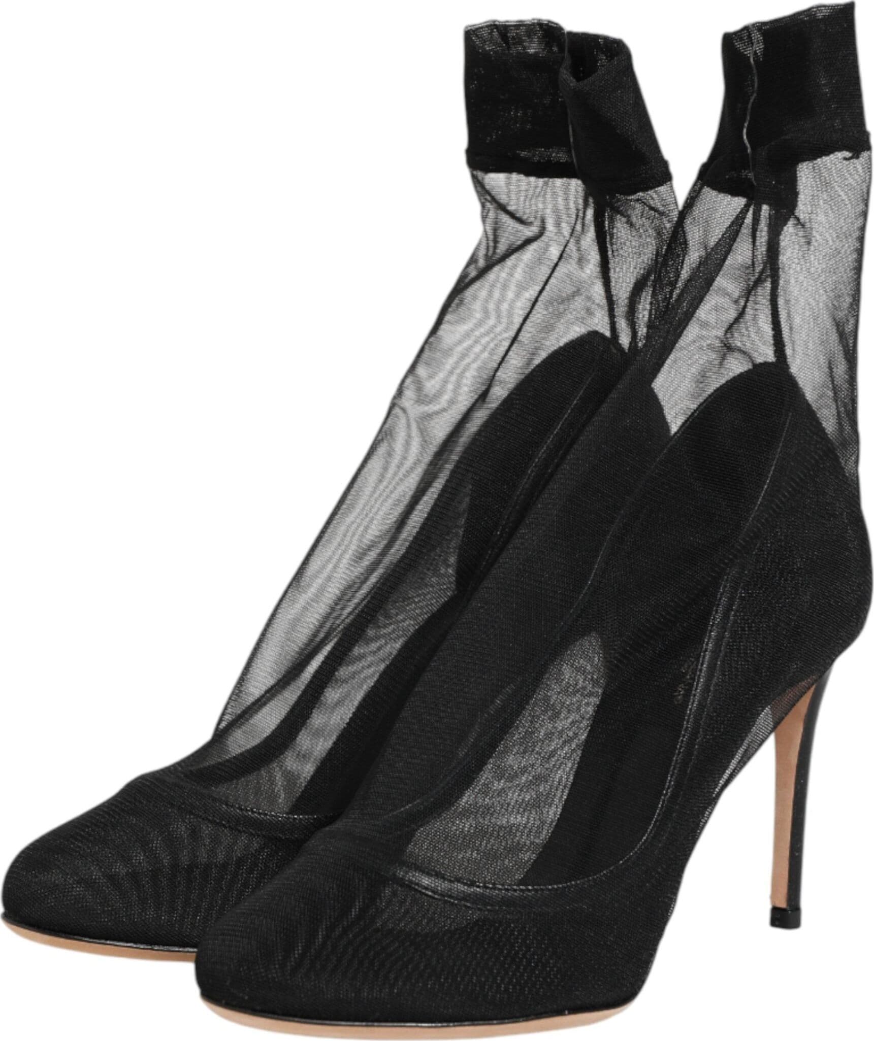 Dolce & Gabbana Black Nylon Stretch Mesh Sock Boots  Shoes - 3
