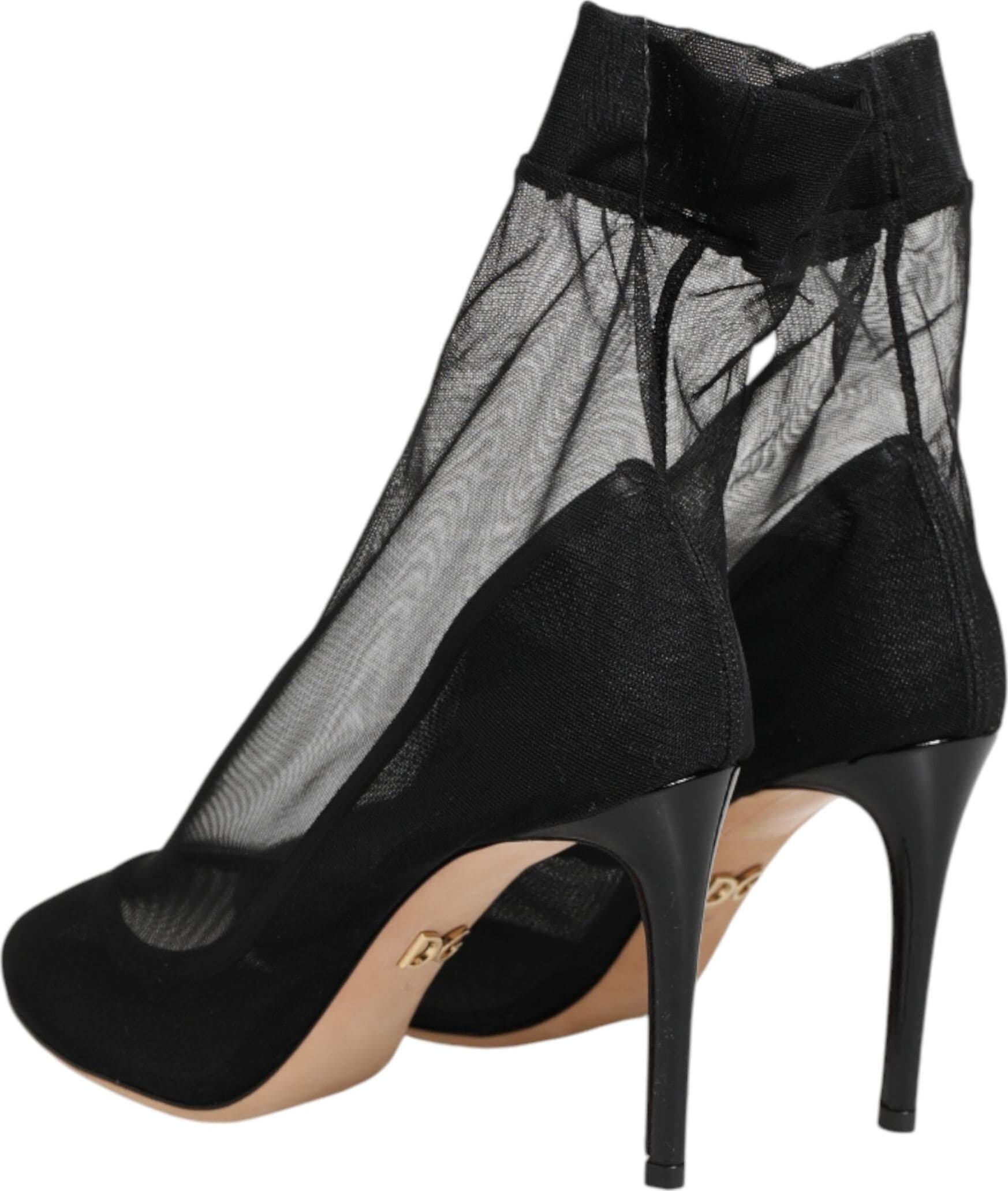 Dolce & Gabbana Black Nylon Stretch Mesh Sock Boots  Shoes - 4