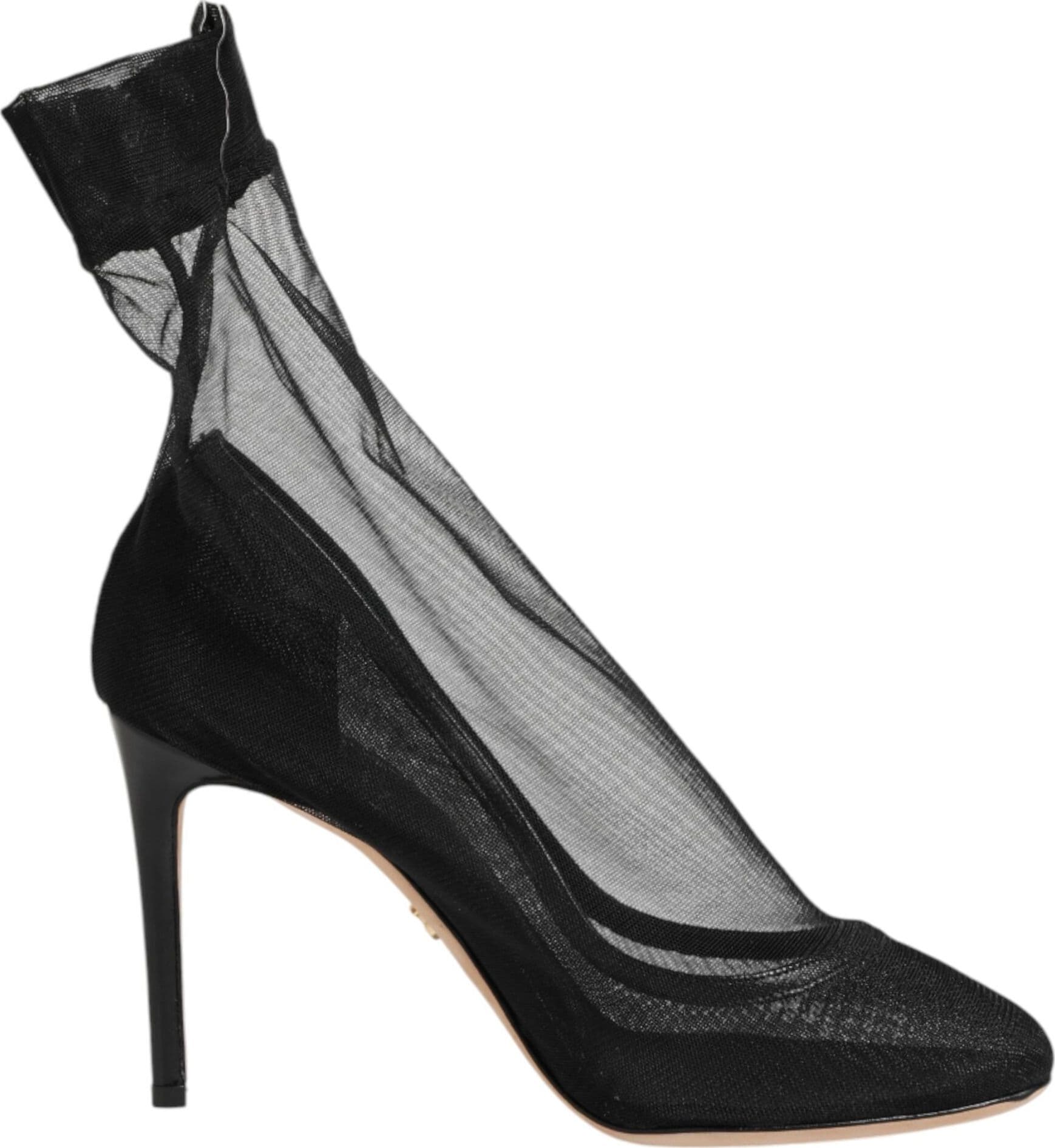 Dolce & Gabbana Black Nylon Stretch Mesh Sock Boots  Shoes - 7