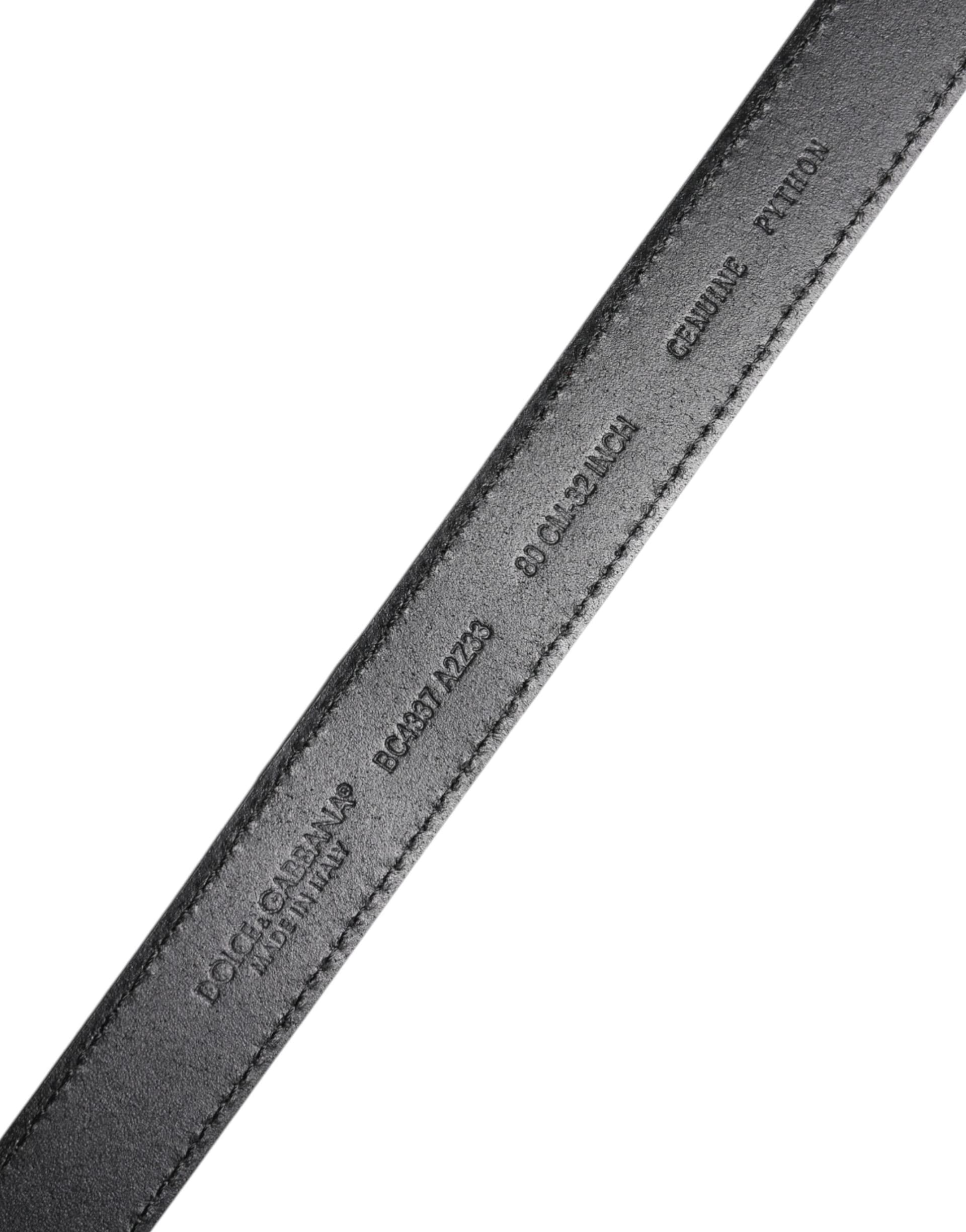 Dolce & Gabbana Red Exotic Leather Brass Metal Buckle Belt - 5
