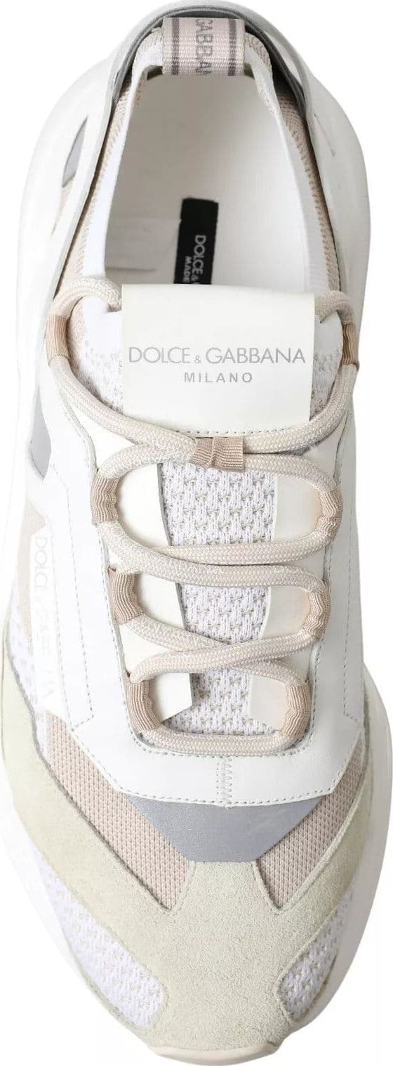 Dolce & Gabbana Sneakers White Beige Leather Sport DAYMASTER Shoes - 4