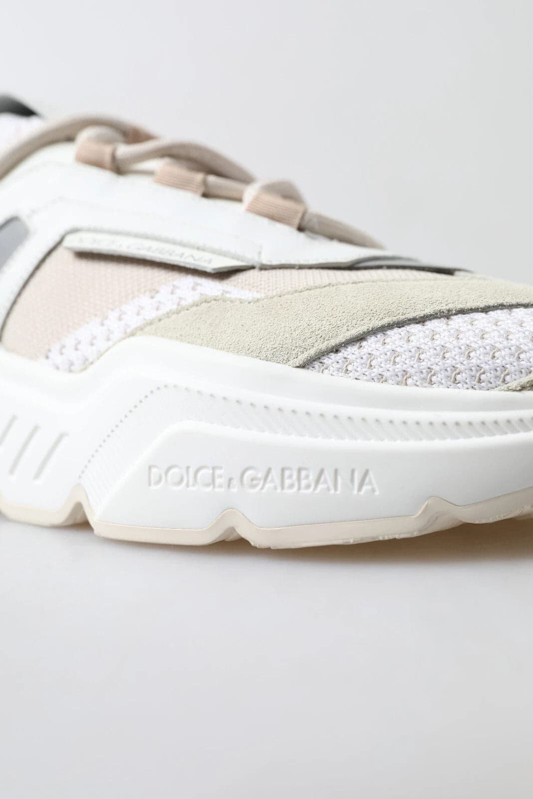 Dolce & Gabbana Sneakers White Beige Leather Sport DAYMASTER Shoes - 5