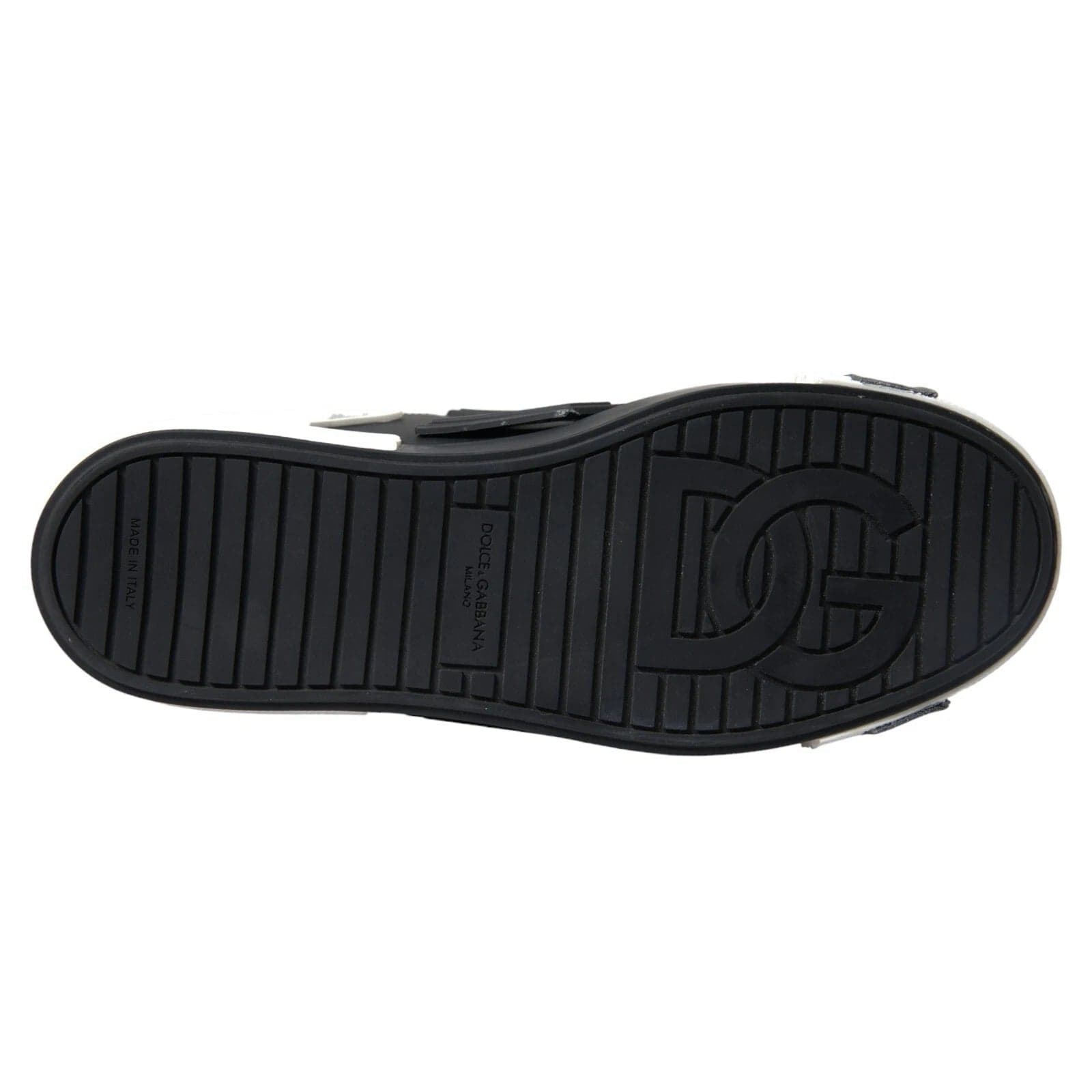 Dolce & Gabbana Black Leather Low Top Sneakers Portofino Shoes - 6