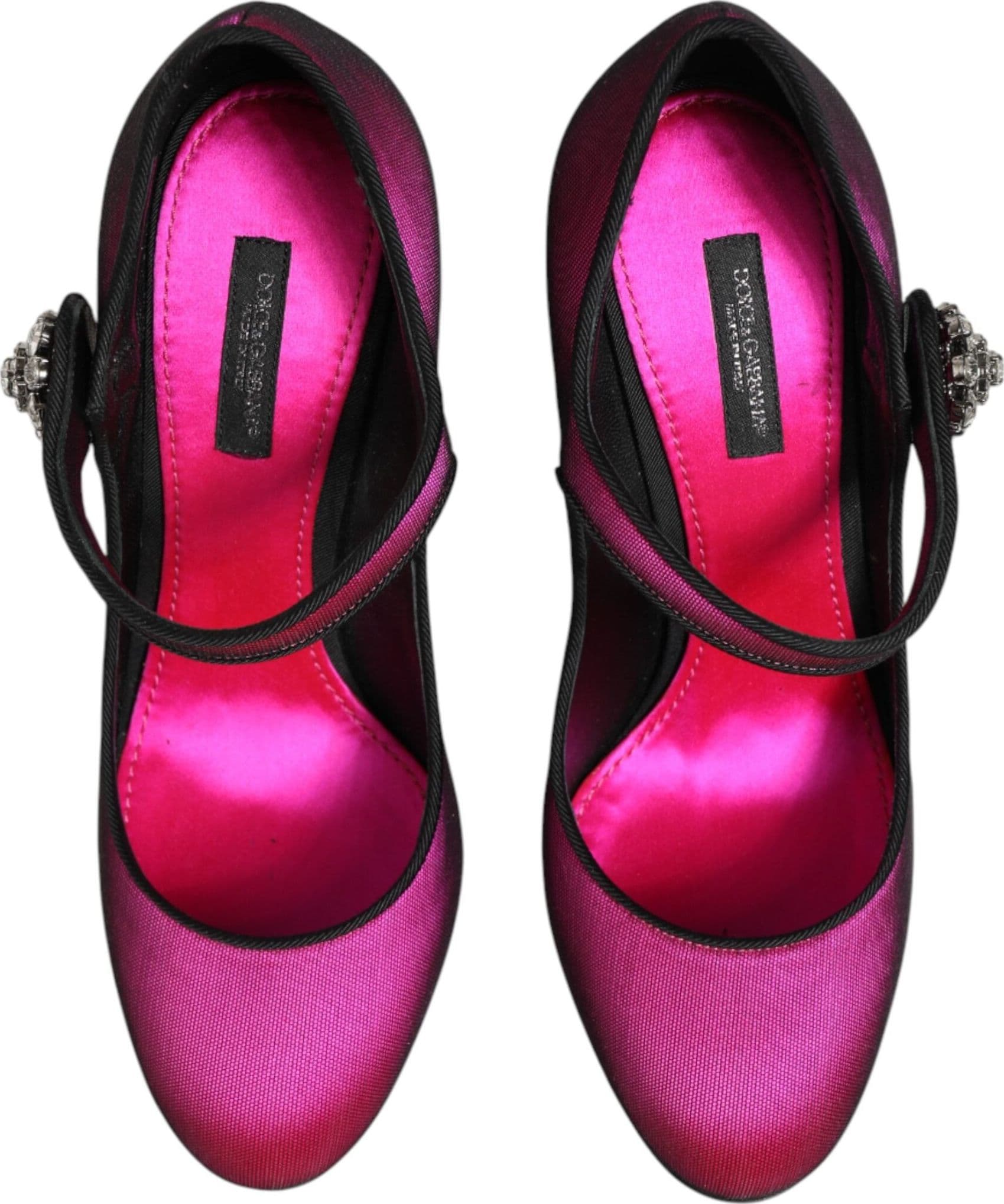 Dolce & Gabbana Pink Strass Mary Janes Heels Pumps Shoes - 2