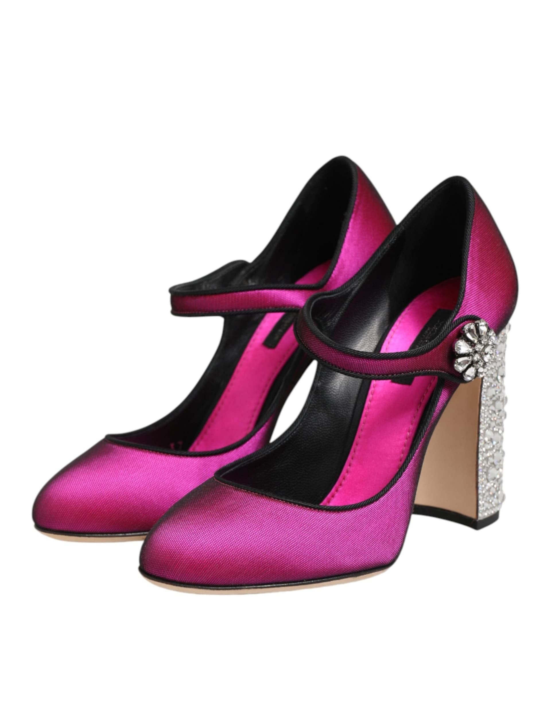 Dolce & Gabbana Pink Strass Mary Janes Heels Pumps Shoes - 3