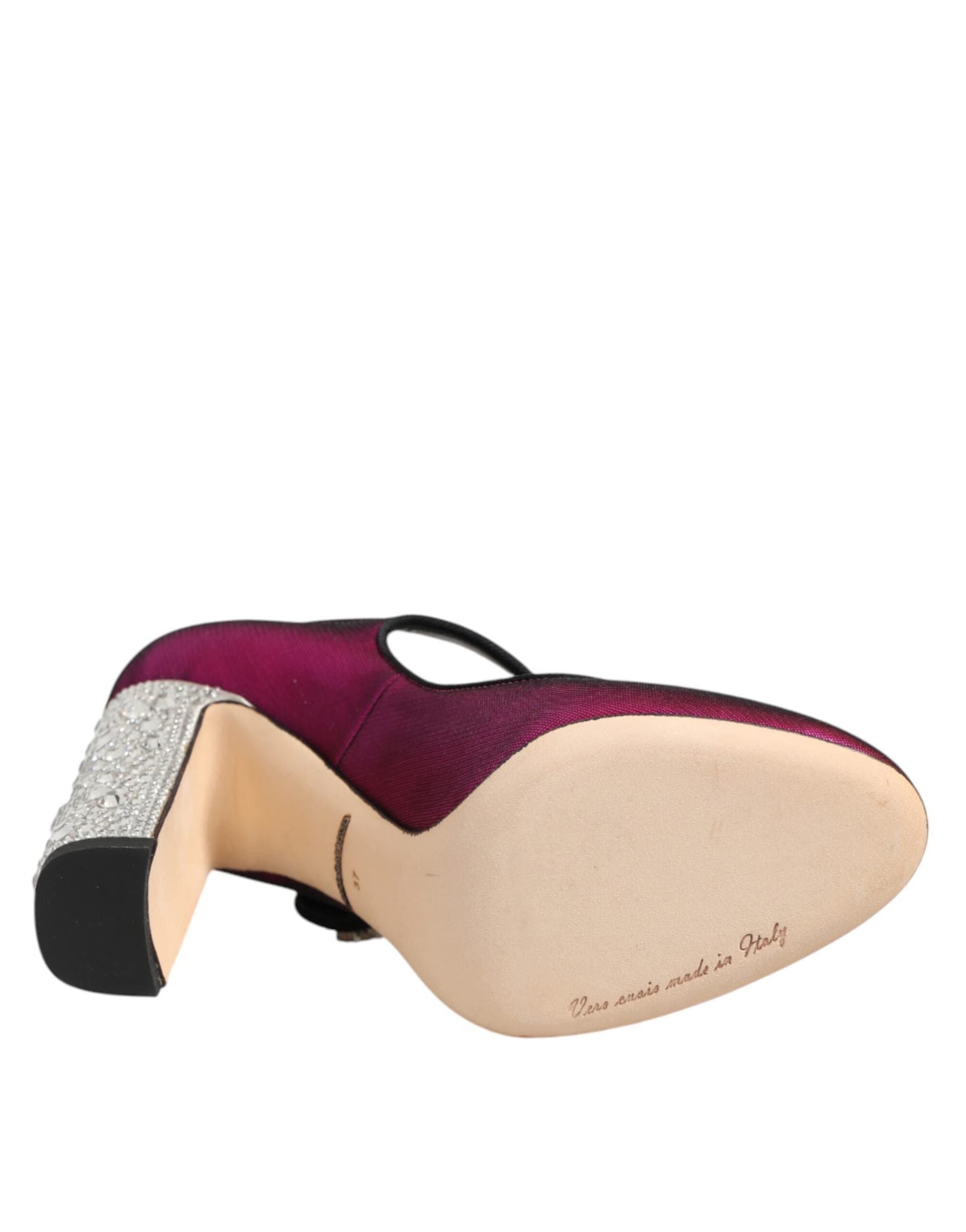 Dolce & Gabbana Pink Strass Mary Janes Heels Pumps Shoes - 8