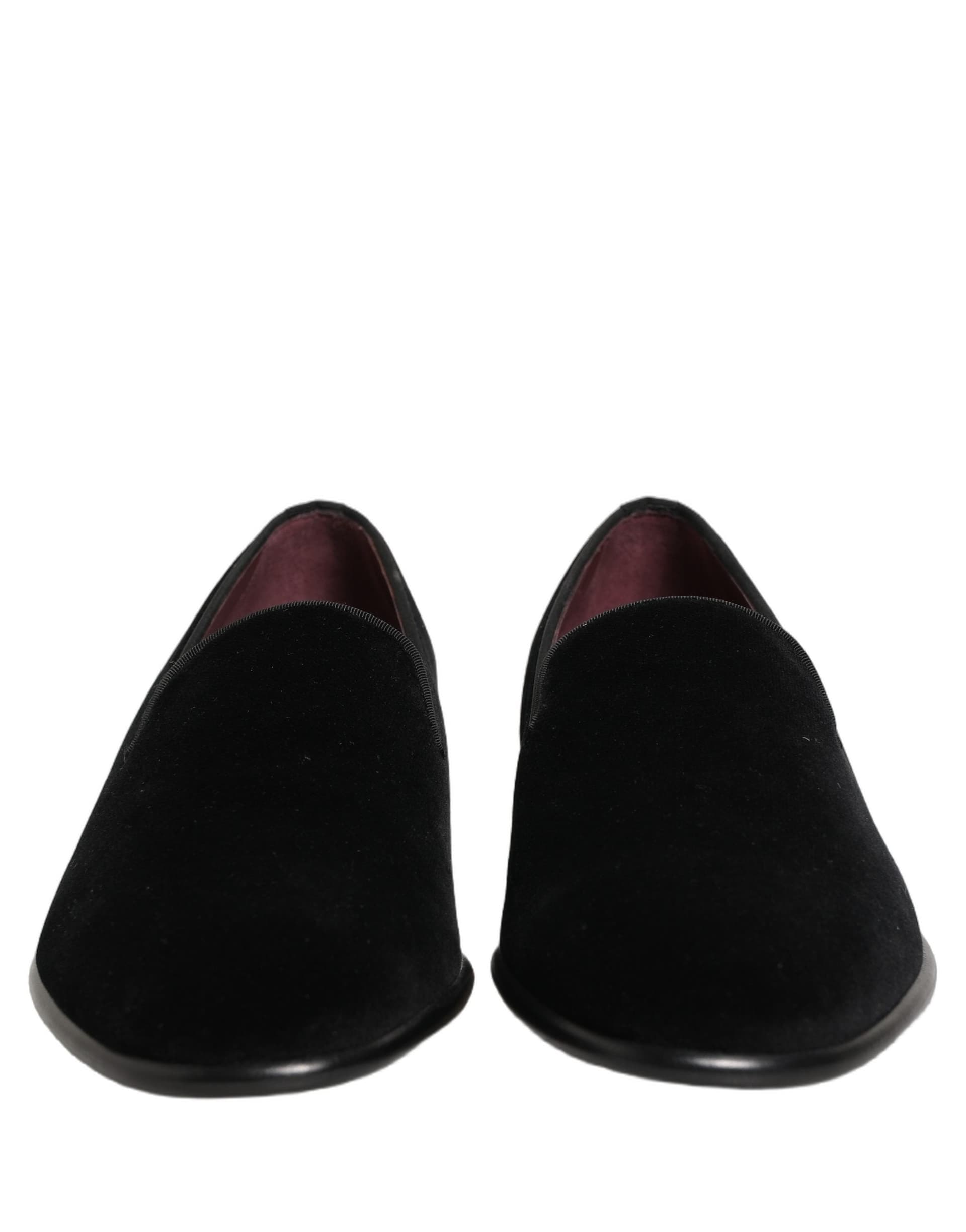 Dolce & Gabbana Black Velvet Loafers Formal Men Dress Shoes - 2